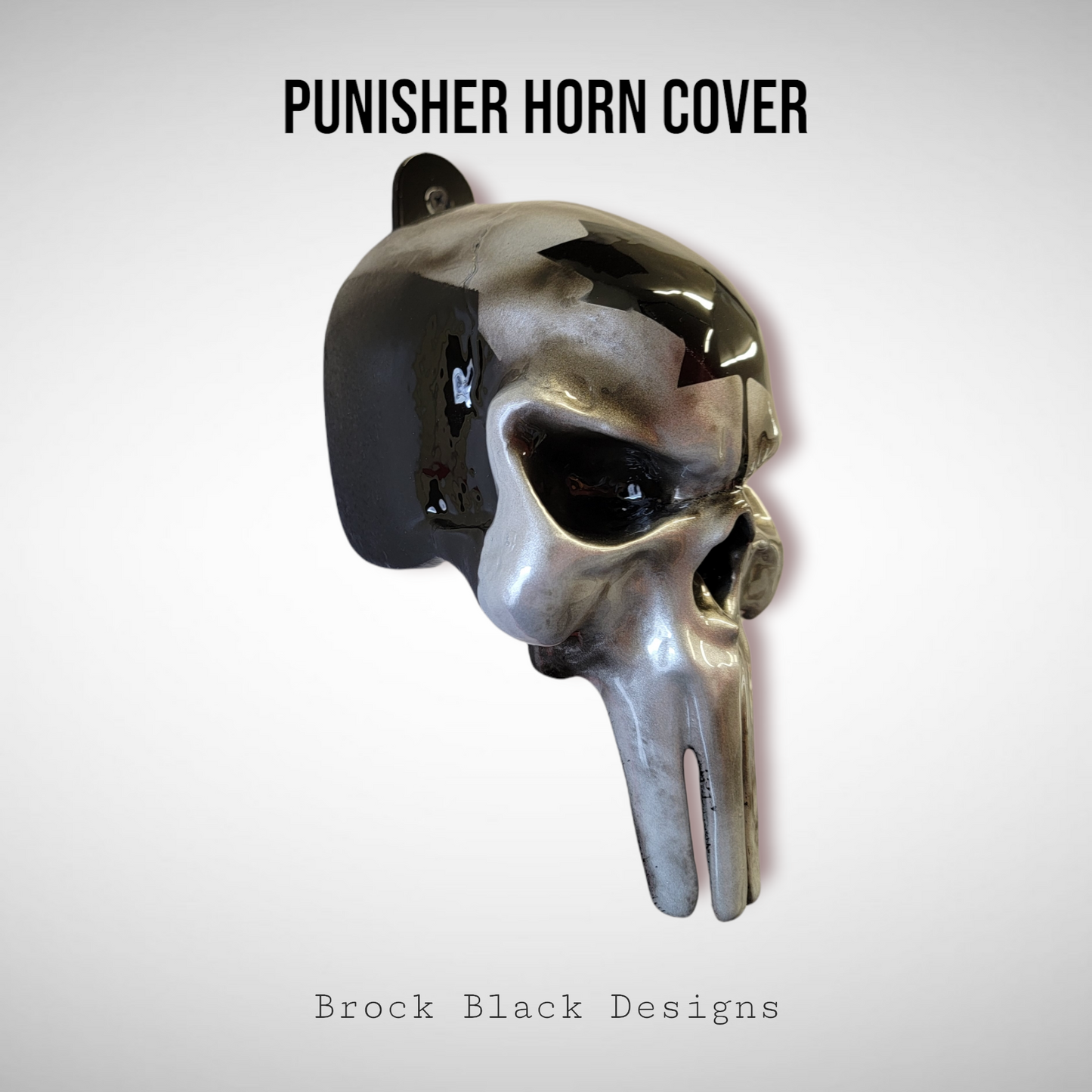 3D Punisher skull horn cover Canadian flag