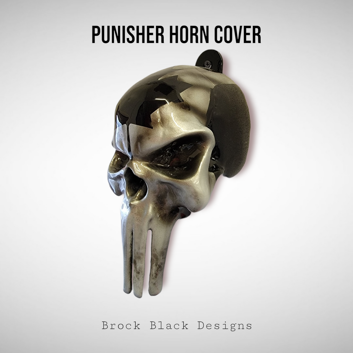 3D Punisher skull horn cover Canadian flag