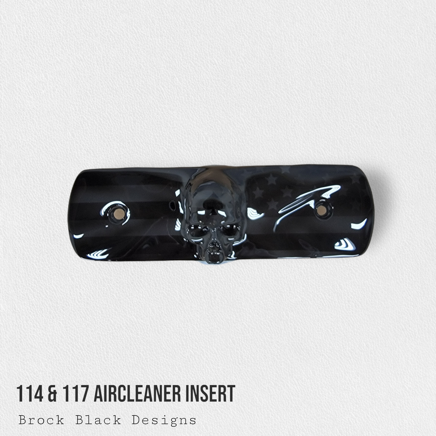 114 & 117 air cleaner insert 3D ancient skull with flag