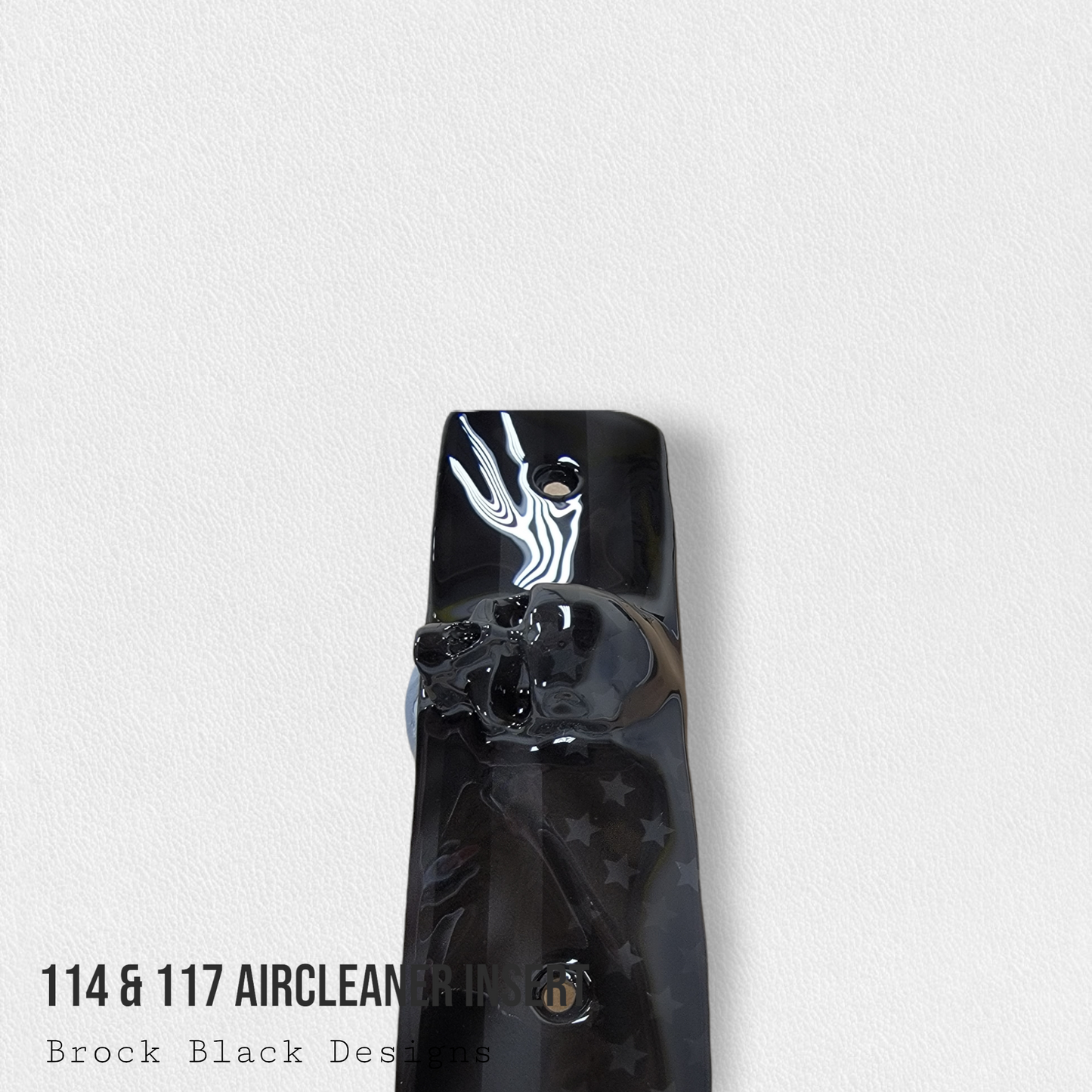 114 & 117 air cleaner insert 3D ancient skull with flag