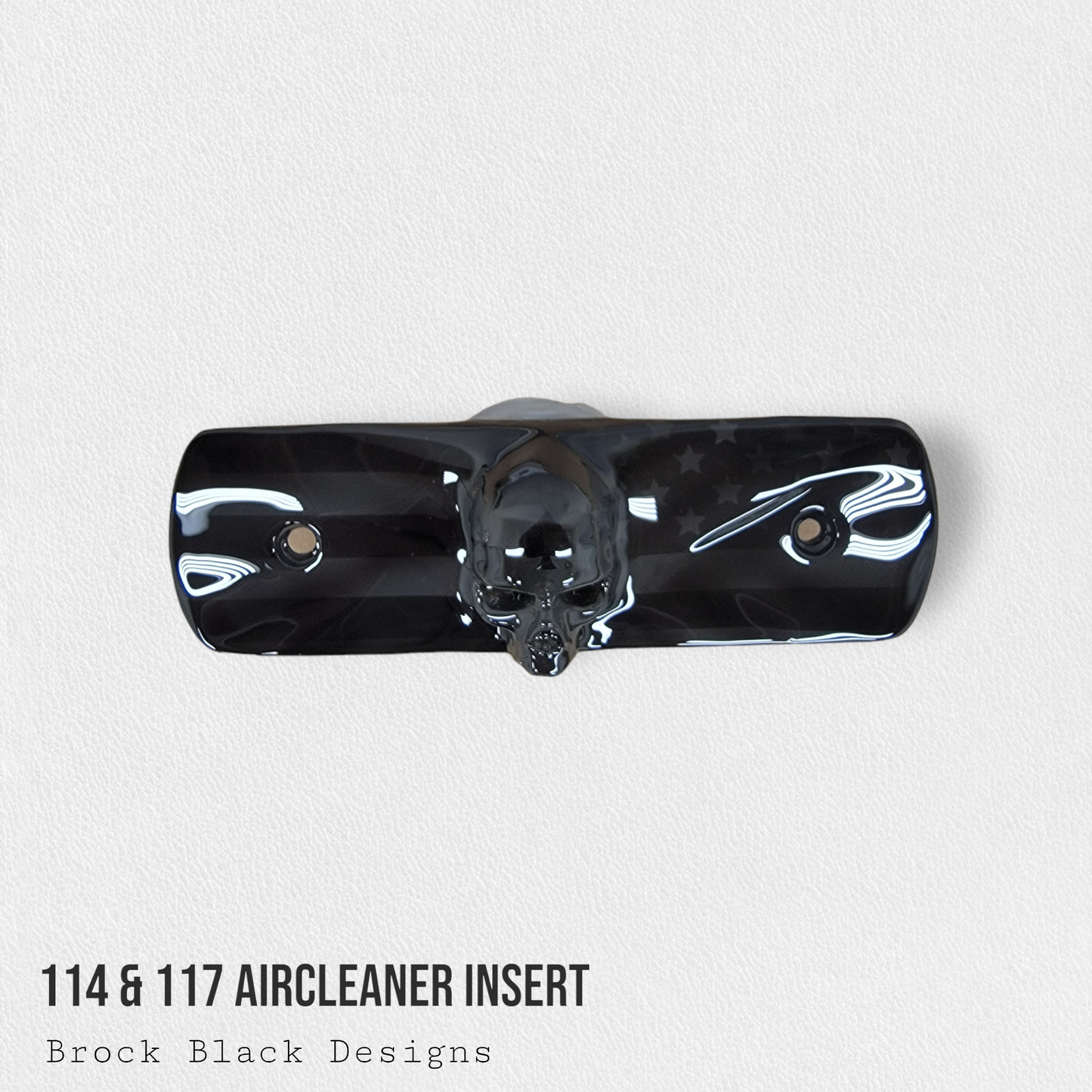 114 & 117 air cleaner insert 3D ancient skull with flag