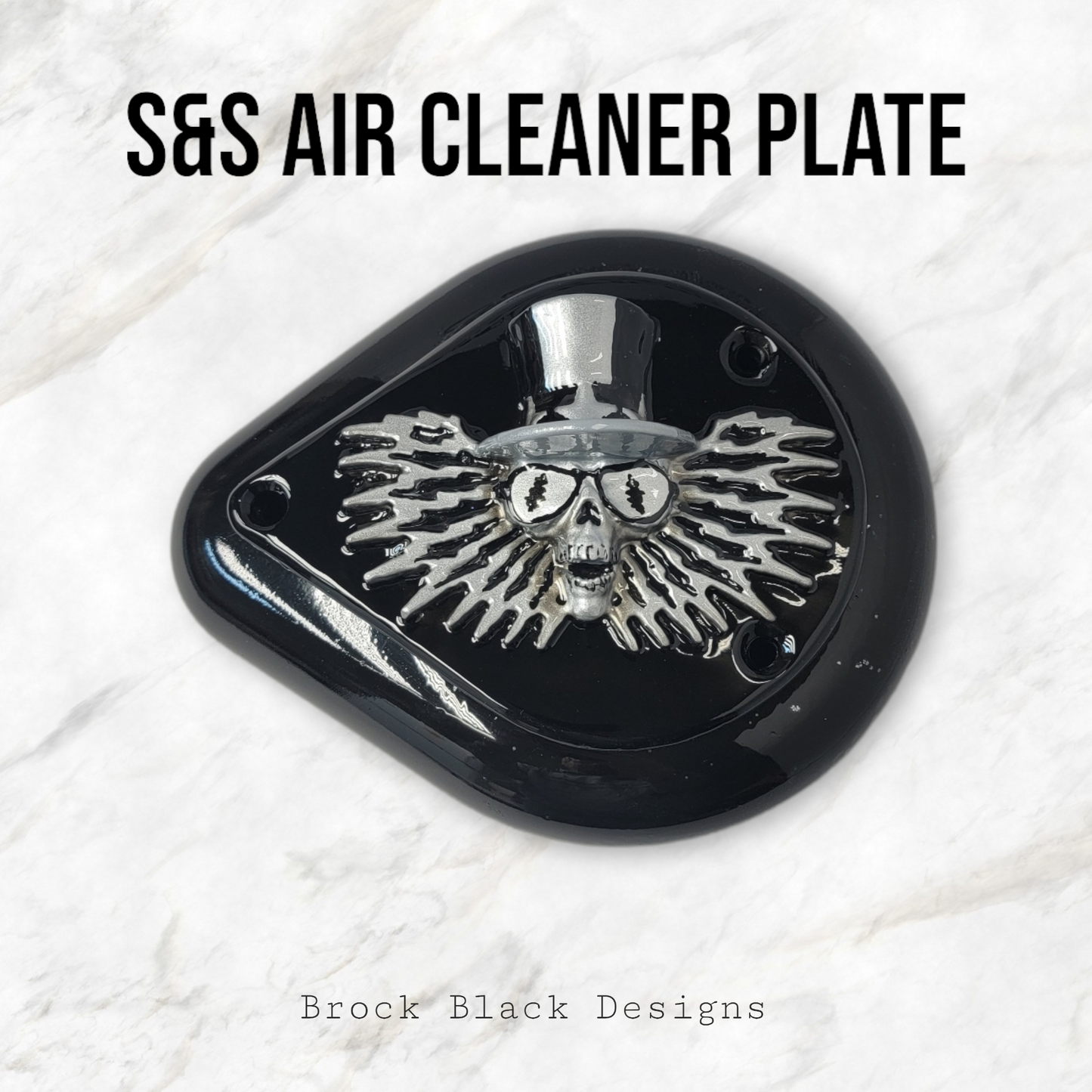 S&S teardrop 3 hole air cleaner cover plate Uncle Sam