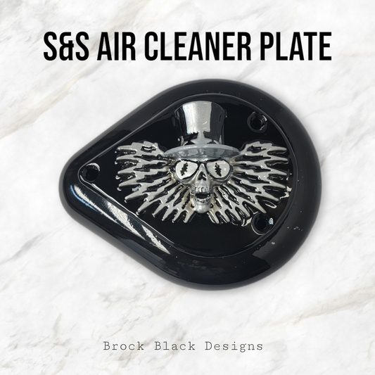 S&S teardrop 3 hole air cleaner cover plate Uncle Sam