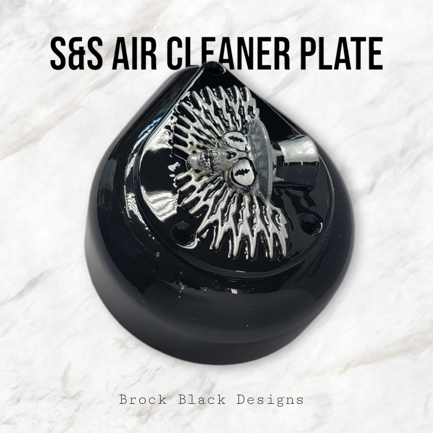 S&S teardrop 3 hole air cleaner cover plate Uncle Sam