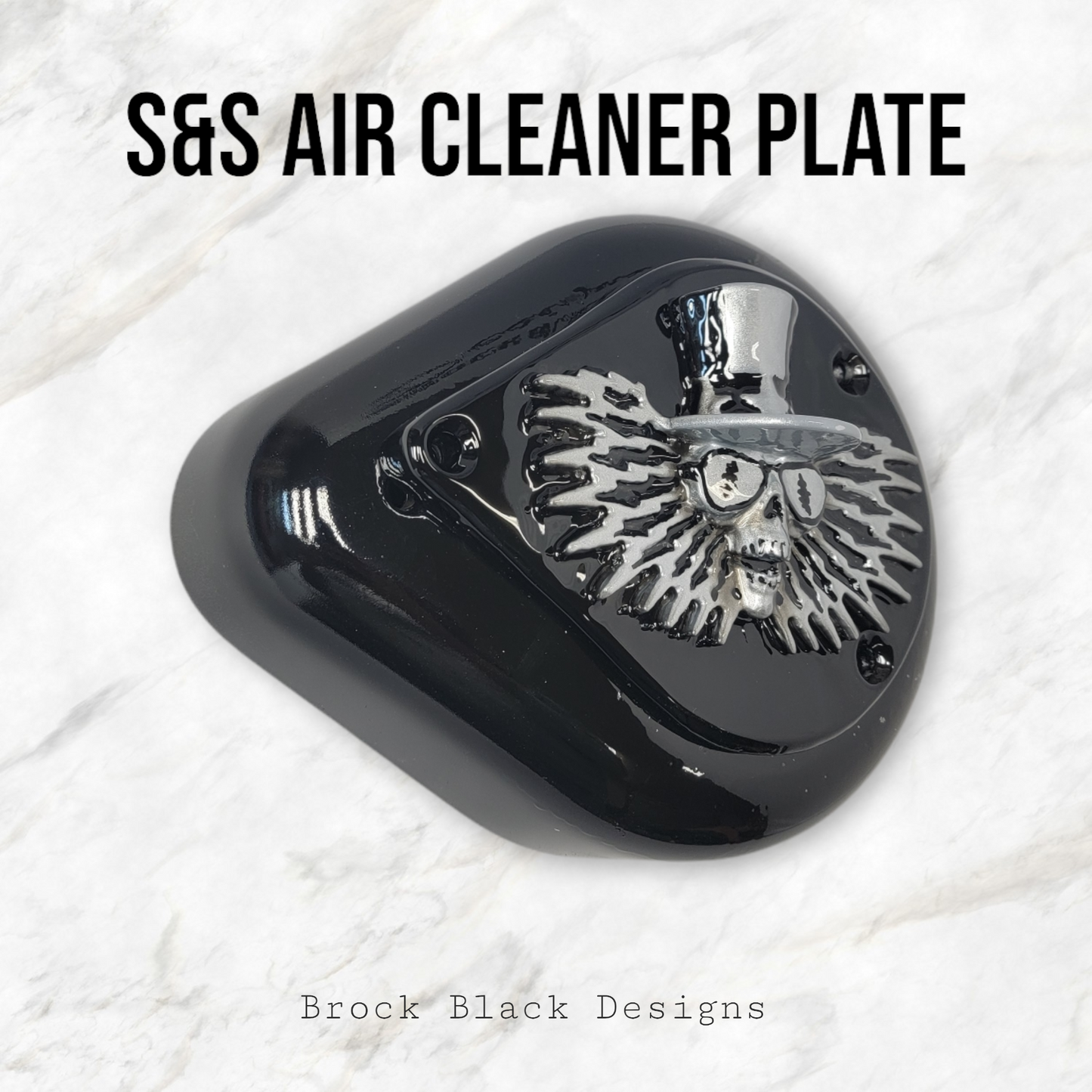 S&S teardrop 3 hole air cleaner cover plate Uncle Sam
