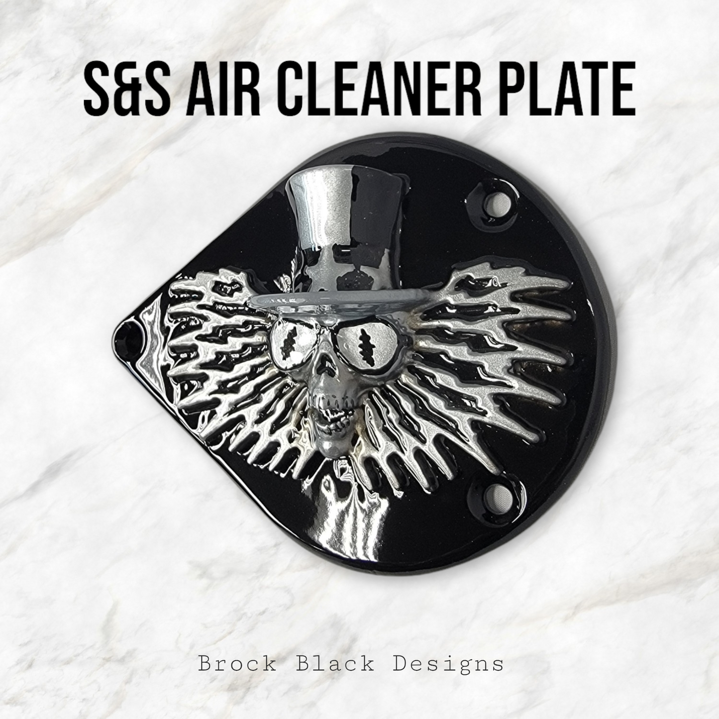 S&S teardrop 3 hole air cleaner cover plate Uncle Sam