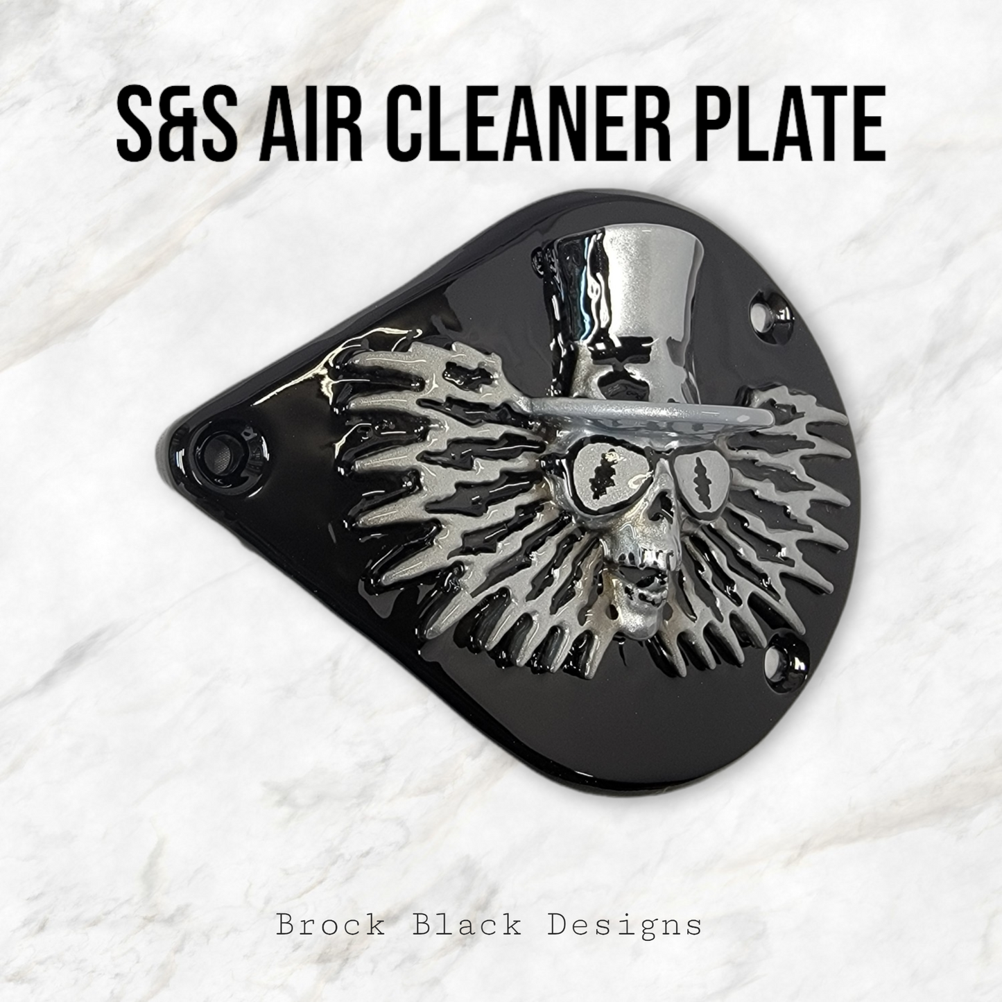 S&S teardrop 3 hole air cleaner cover plate Uncle Sam