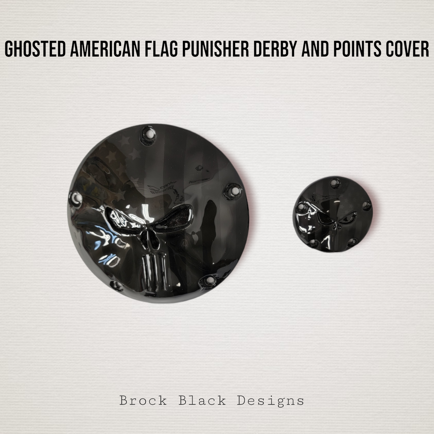 Punisher ghosted Flag Harley derby and points cover