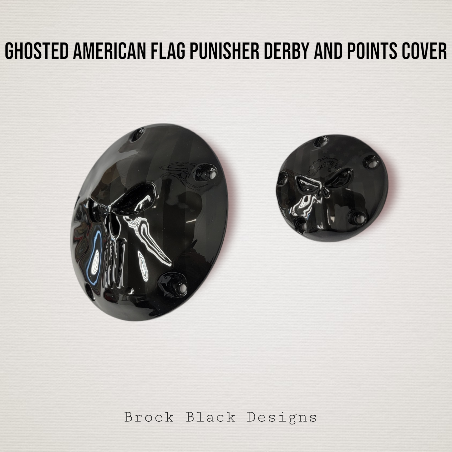 Punisher ghosted Flag Harley derby and points cover
