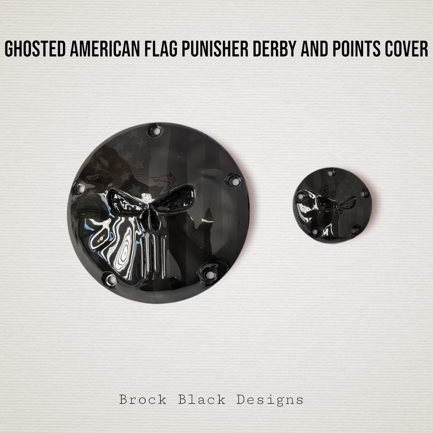 Punisher ghosted Flag Harley derby and points cover