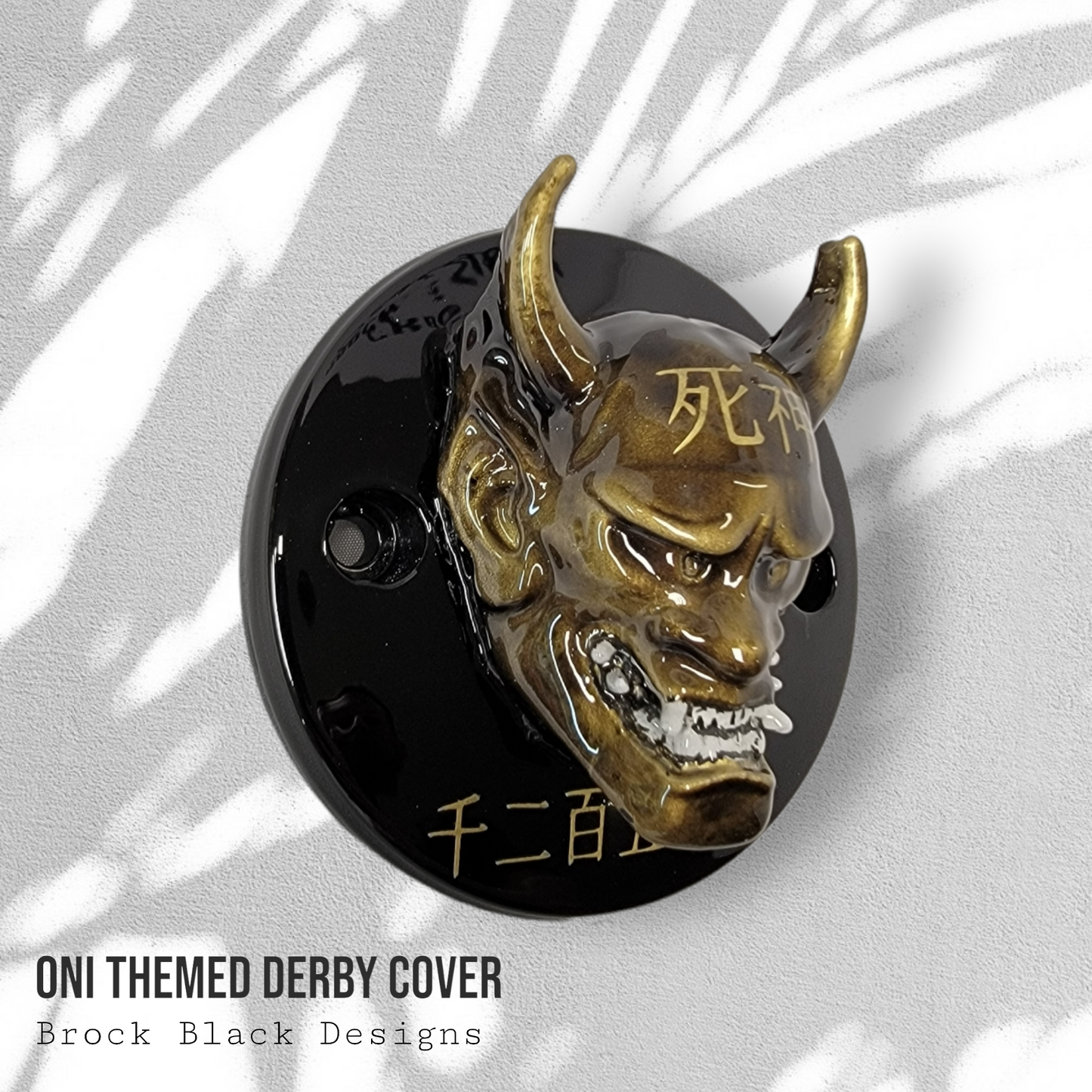 Oni themed Harley derby cover