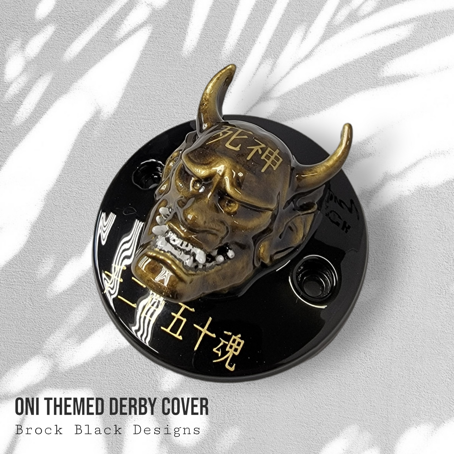 Oni themed Harley derby cover