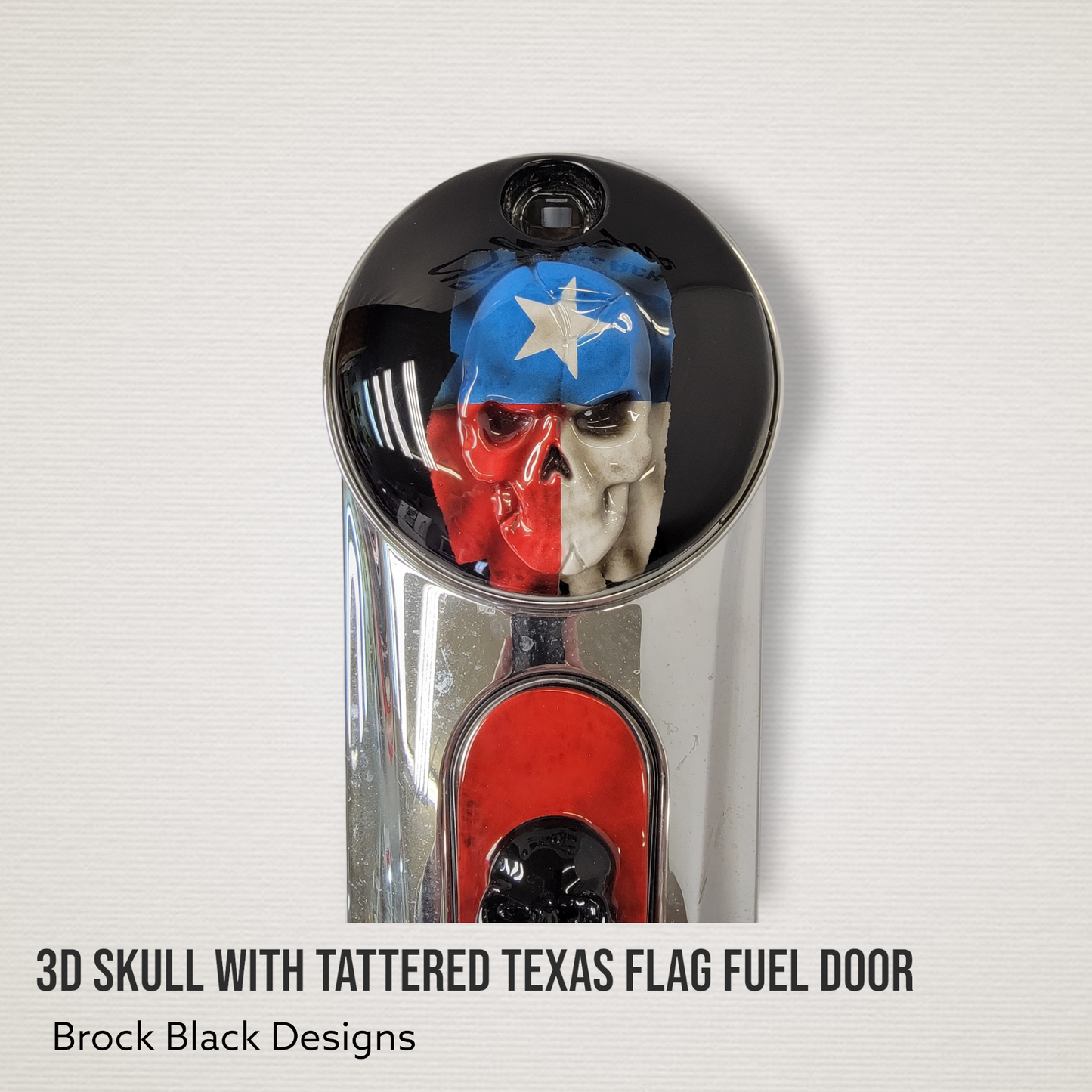 Skull Texas flag Harley fuel door