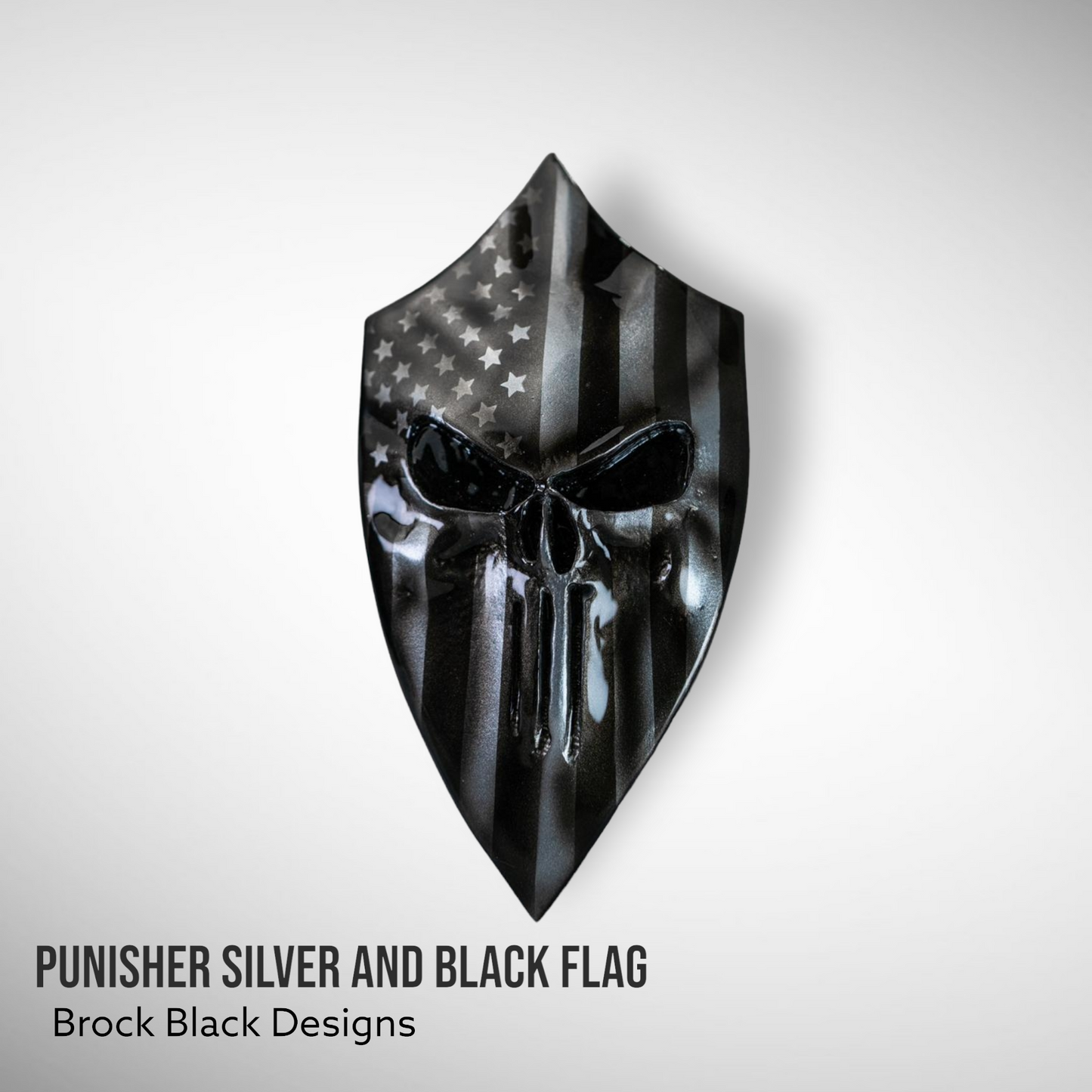 Punisher horn cover with ghosted flag
