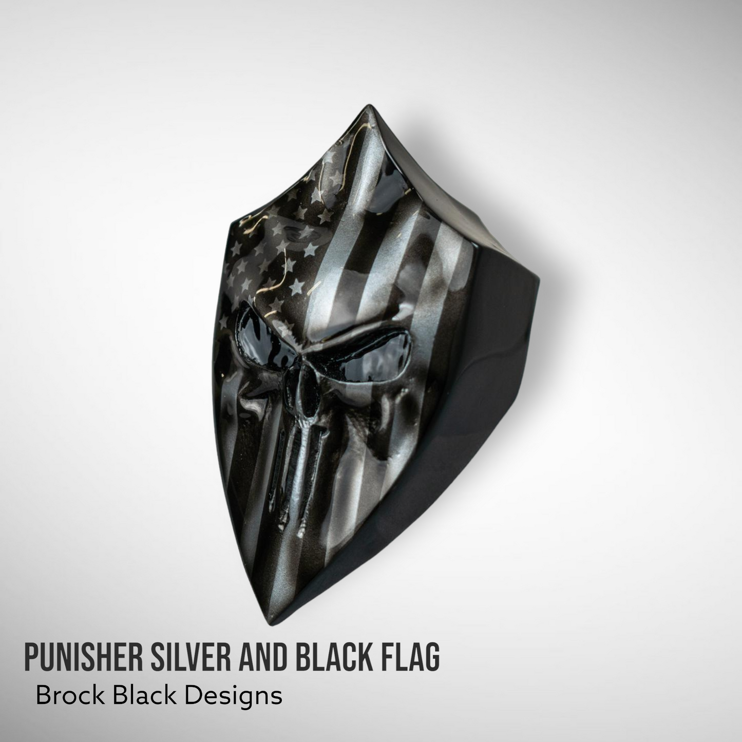 Punisher horn cover with ghosted flag