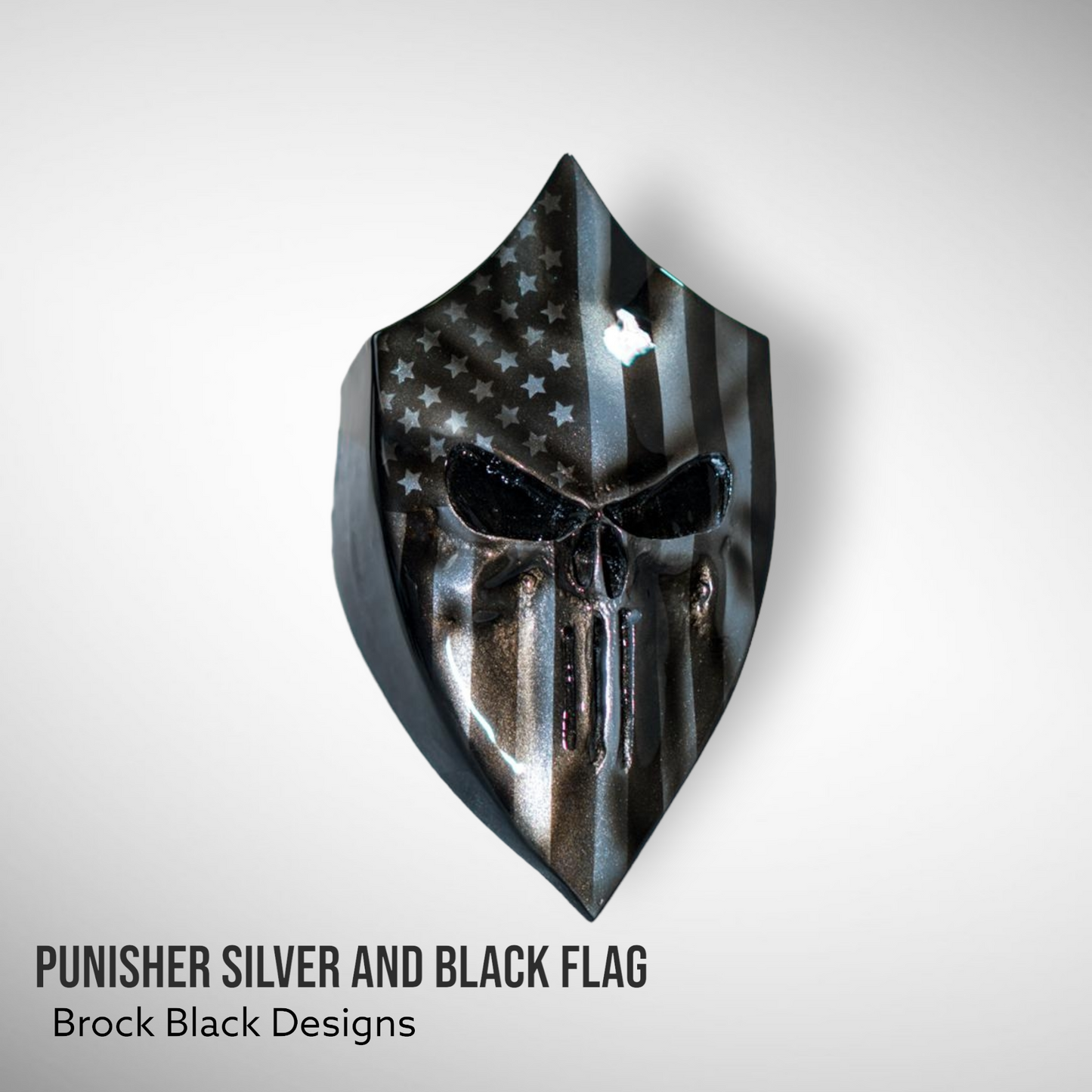 Punisher horn cover with ghosted flag
