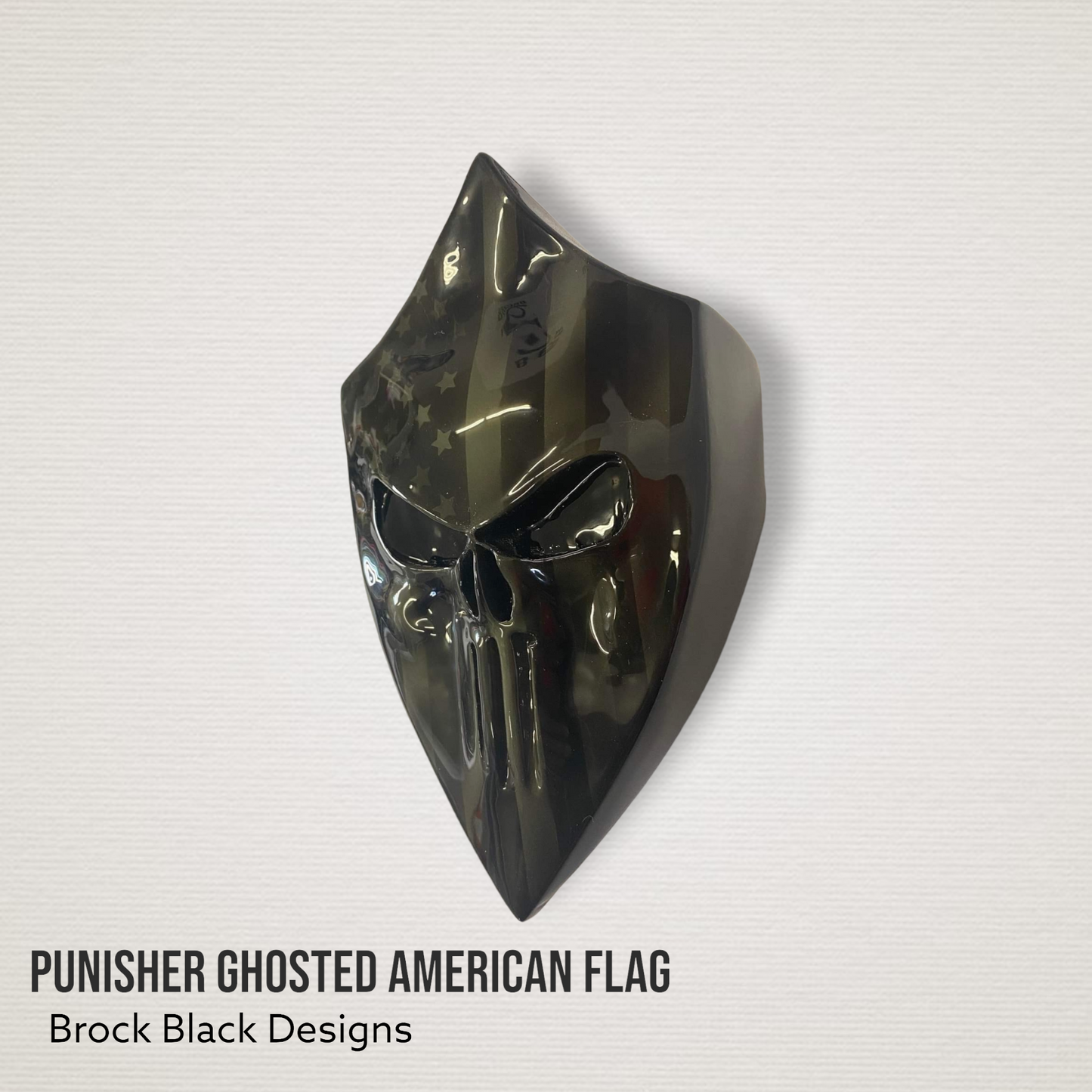 Punisher horn cover with ghosted flag