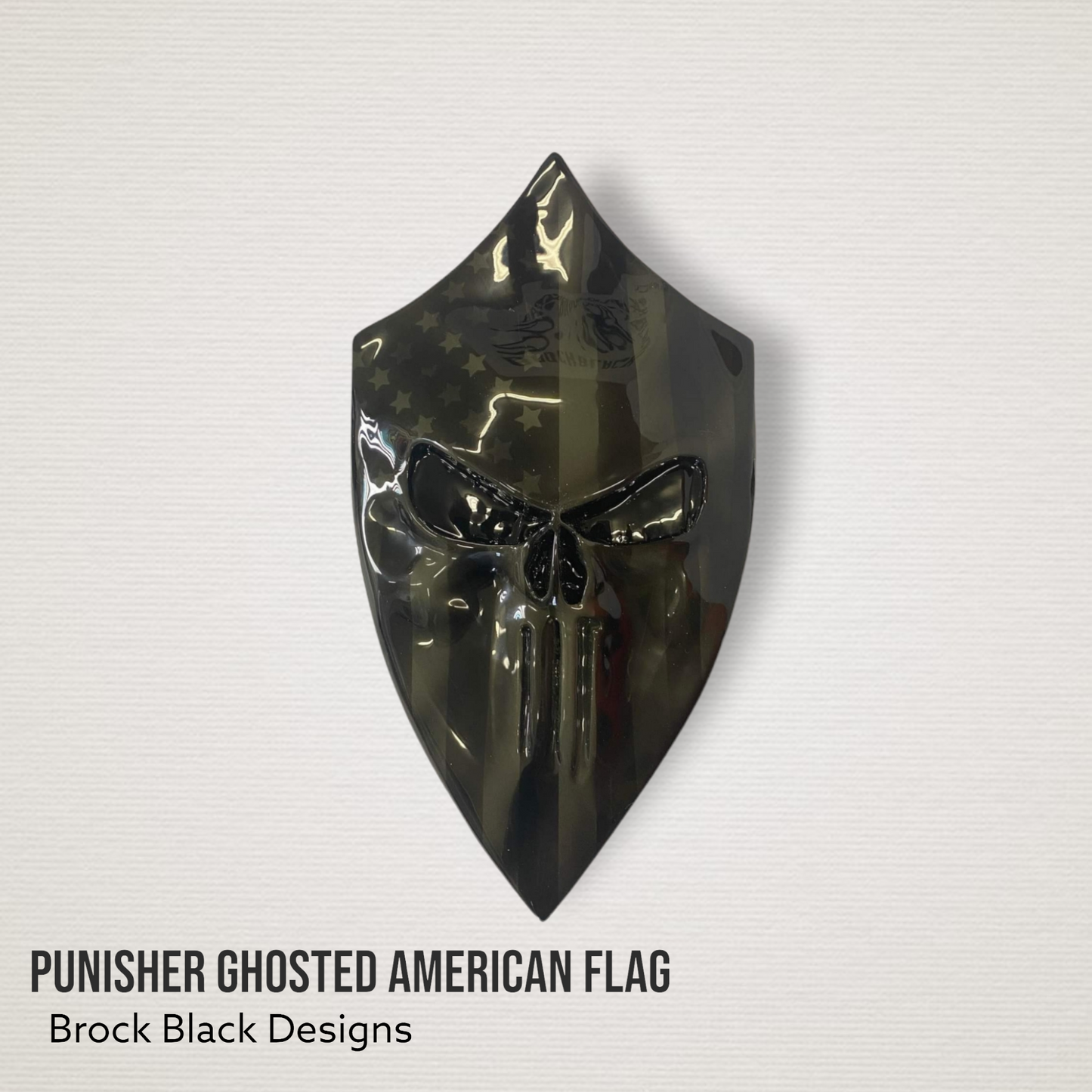Punisher horn cover with ghosted flag