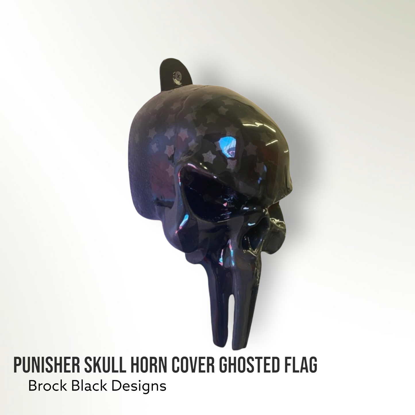 3D ghosted American flag Punisher SKULL horn cover