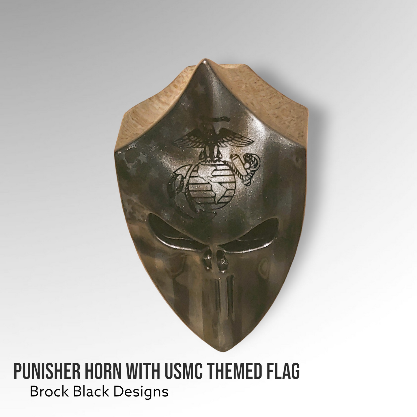 3D Punisher with American flag USMC logo