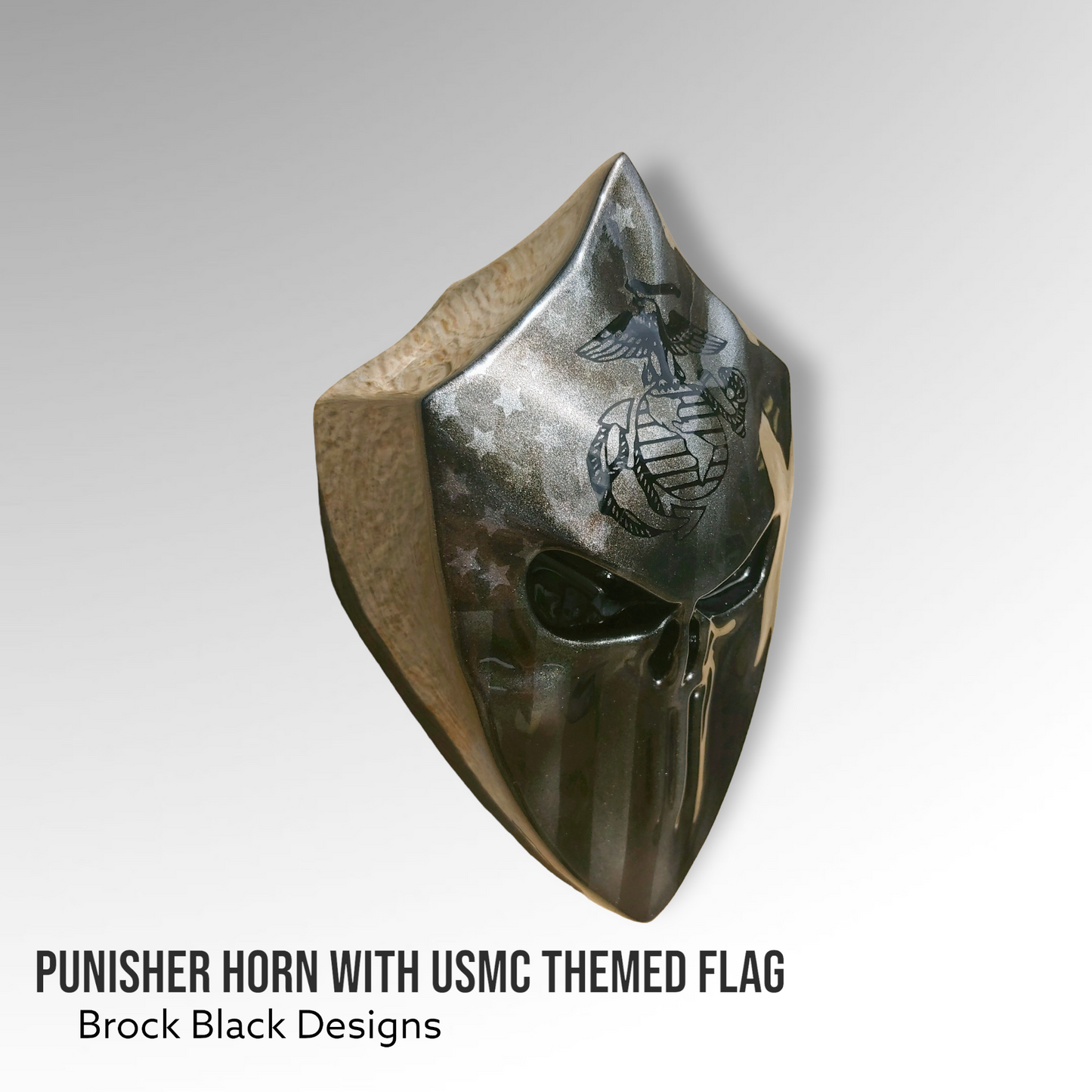 3D Punisher with American flag USMC logo