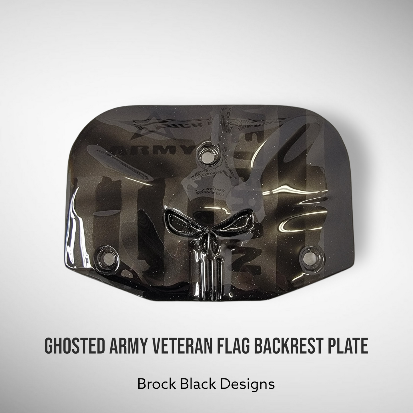 Backrest plate punisher with ghosted Army Veteran flag