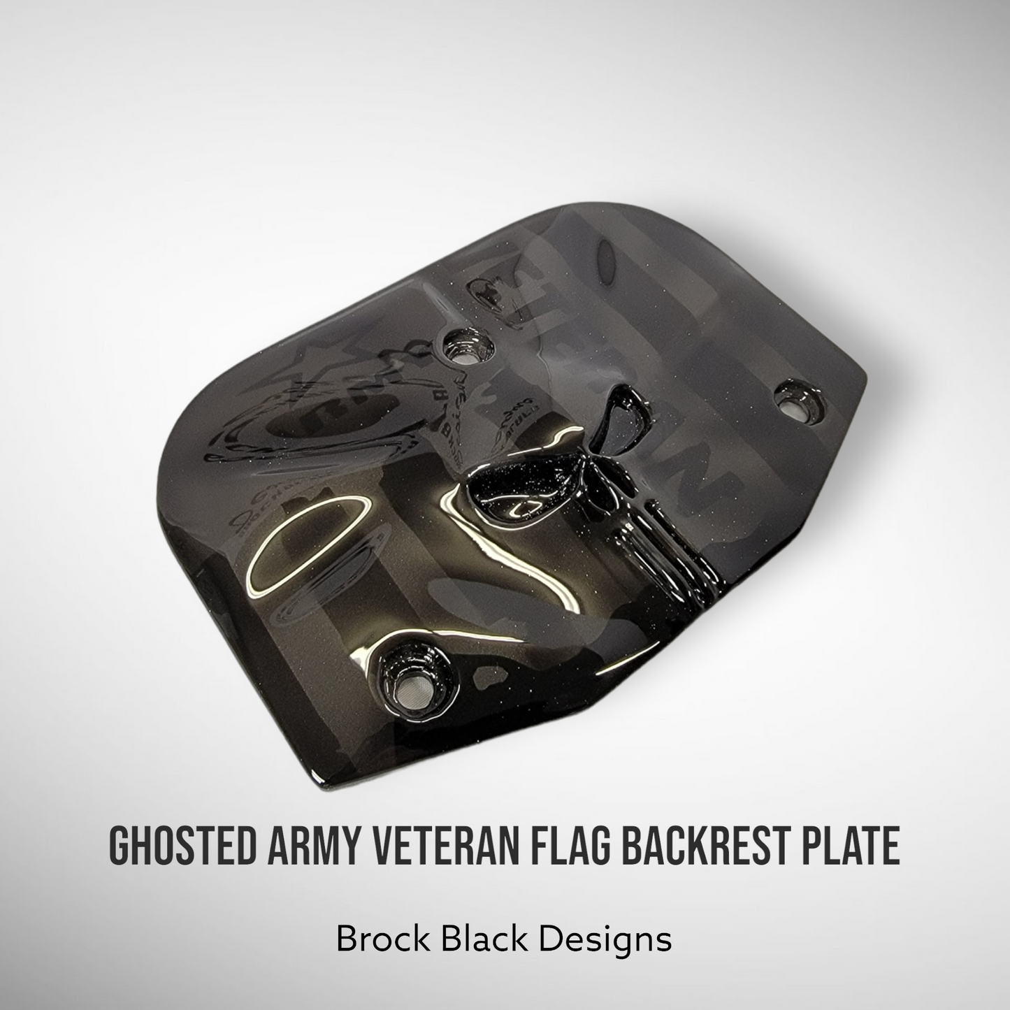 Backrest plate punisher with ghosted Army Veteran flag