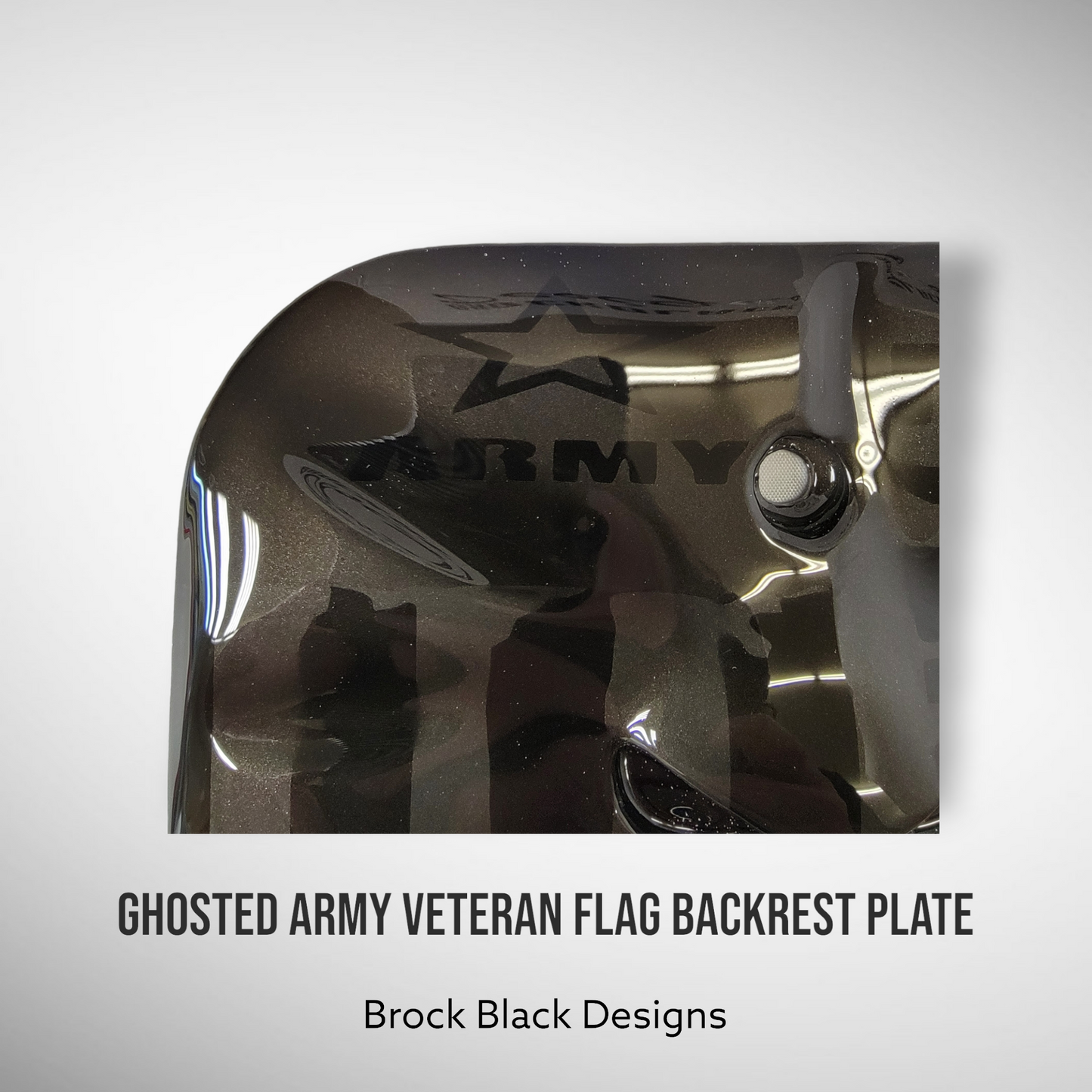 Backrest plate punisher with ghosted Army Veteran flag
