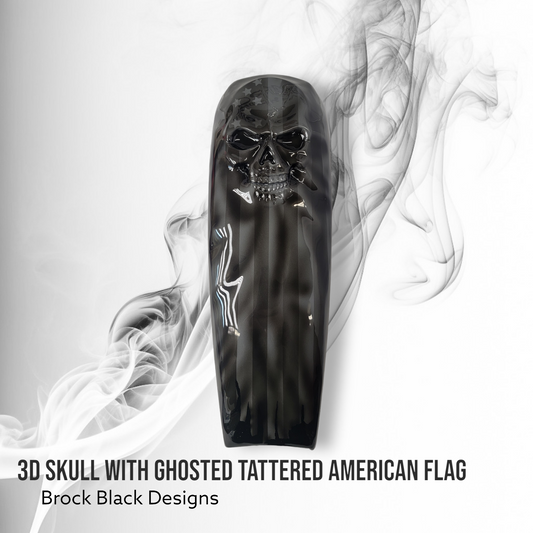 3D skull flag 21+ console ghosted tattered flag theme