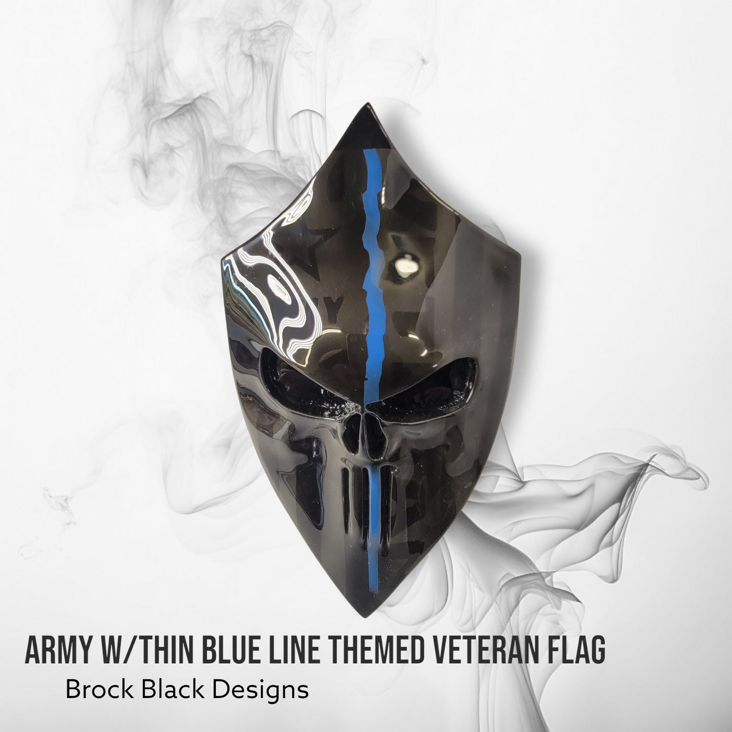 Thin blue line 3D Punisher with Army Veteran flag