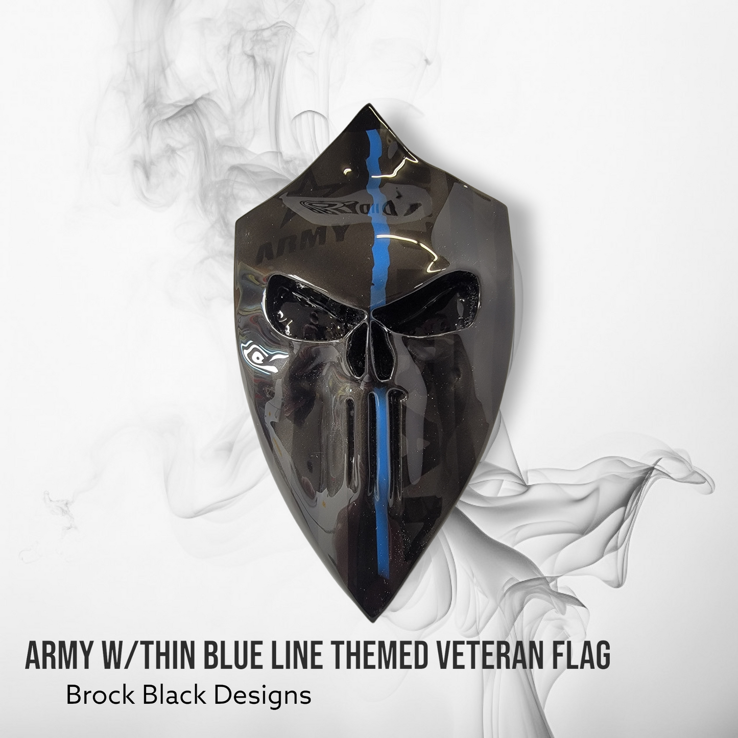 Thin blue line 3D Punisher with Army Veteran flag