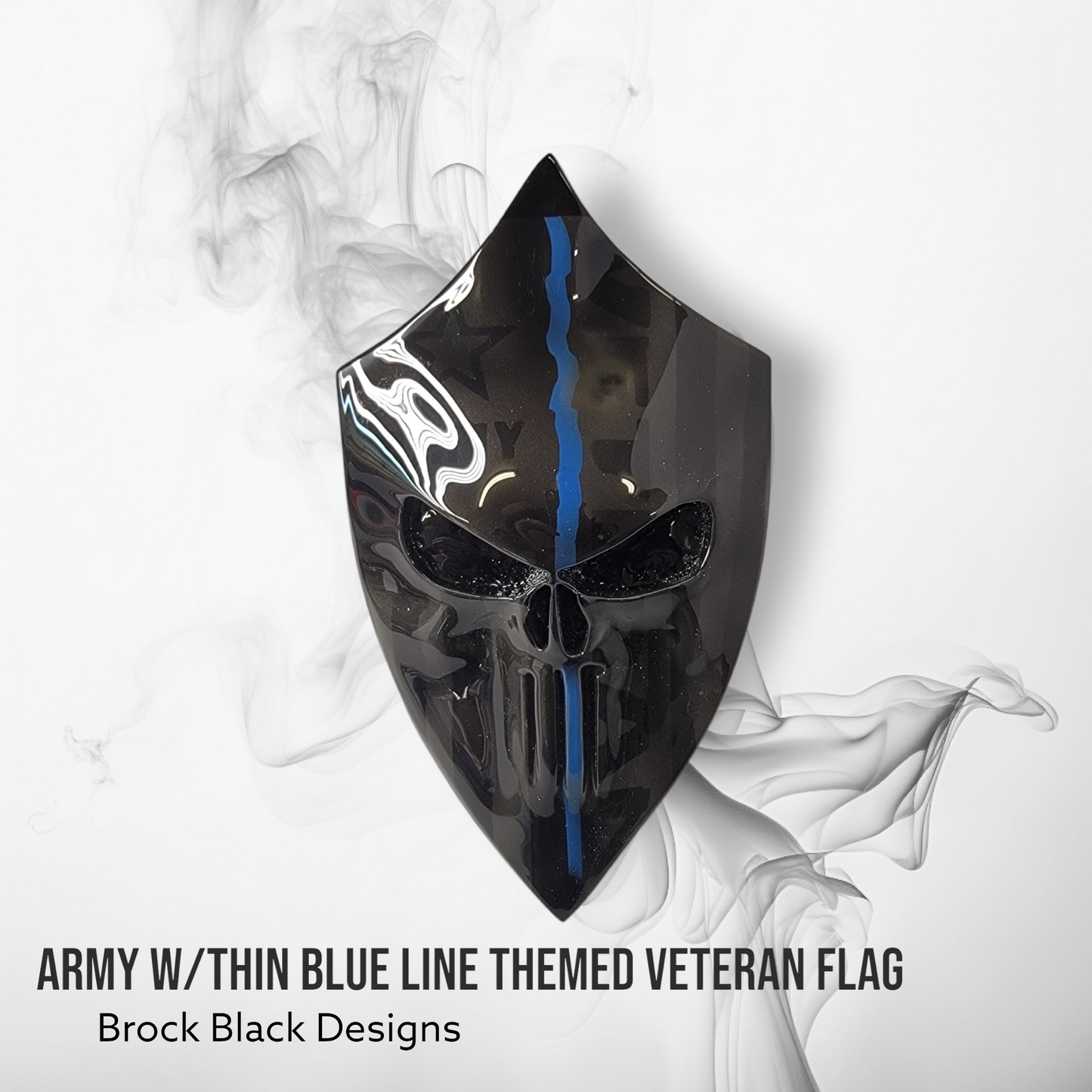 Thin blue line 3D Punisher with Army Veteran flag