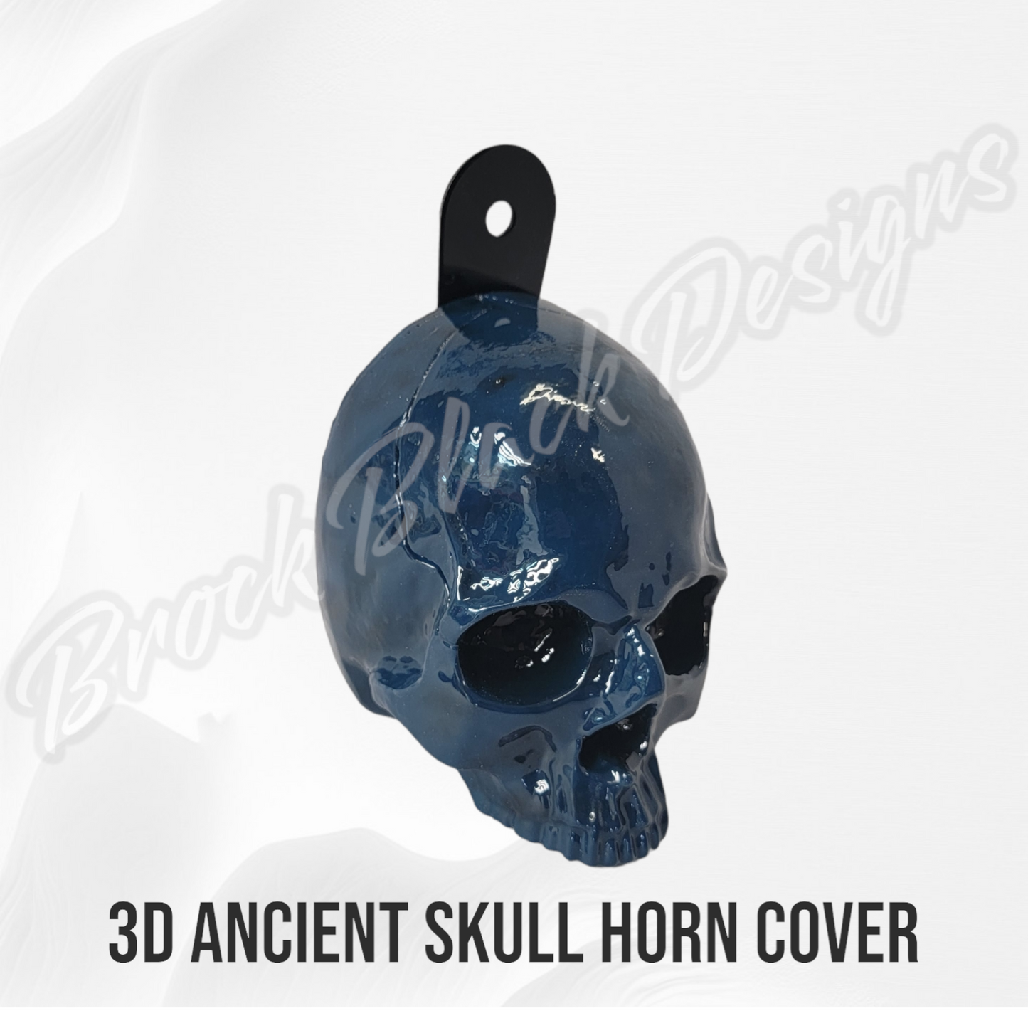 3D ancient skull with tattered American flag