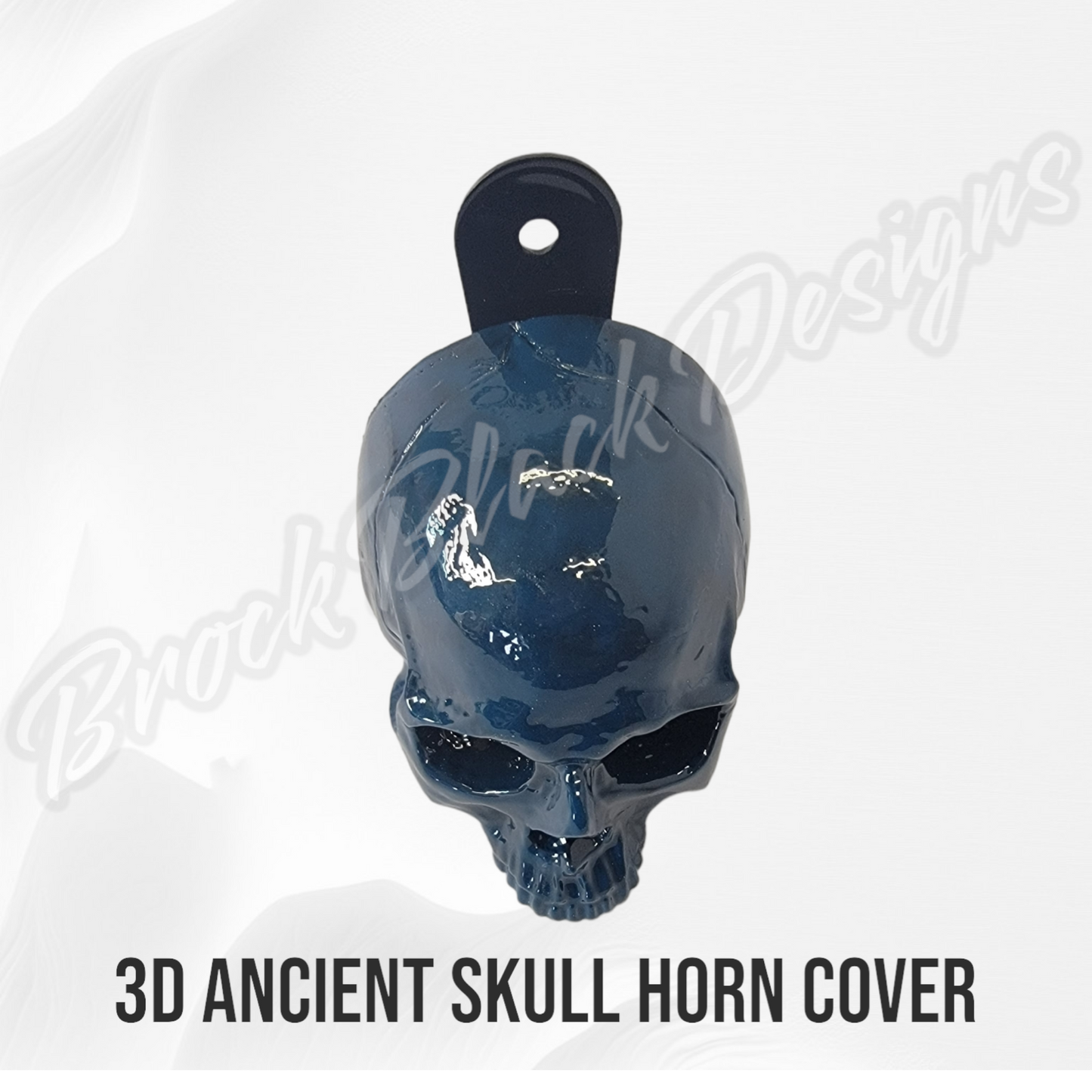 3D ancient skull with tattered American flag