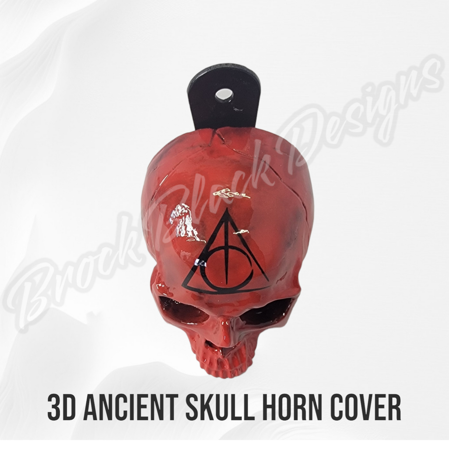 Ancient skull Deathly Hallows symbol horn cover