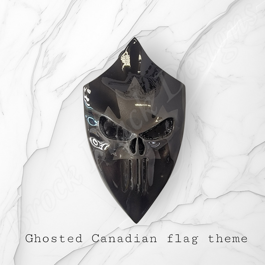 Punisher horn cover ghosted Canadian flag