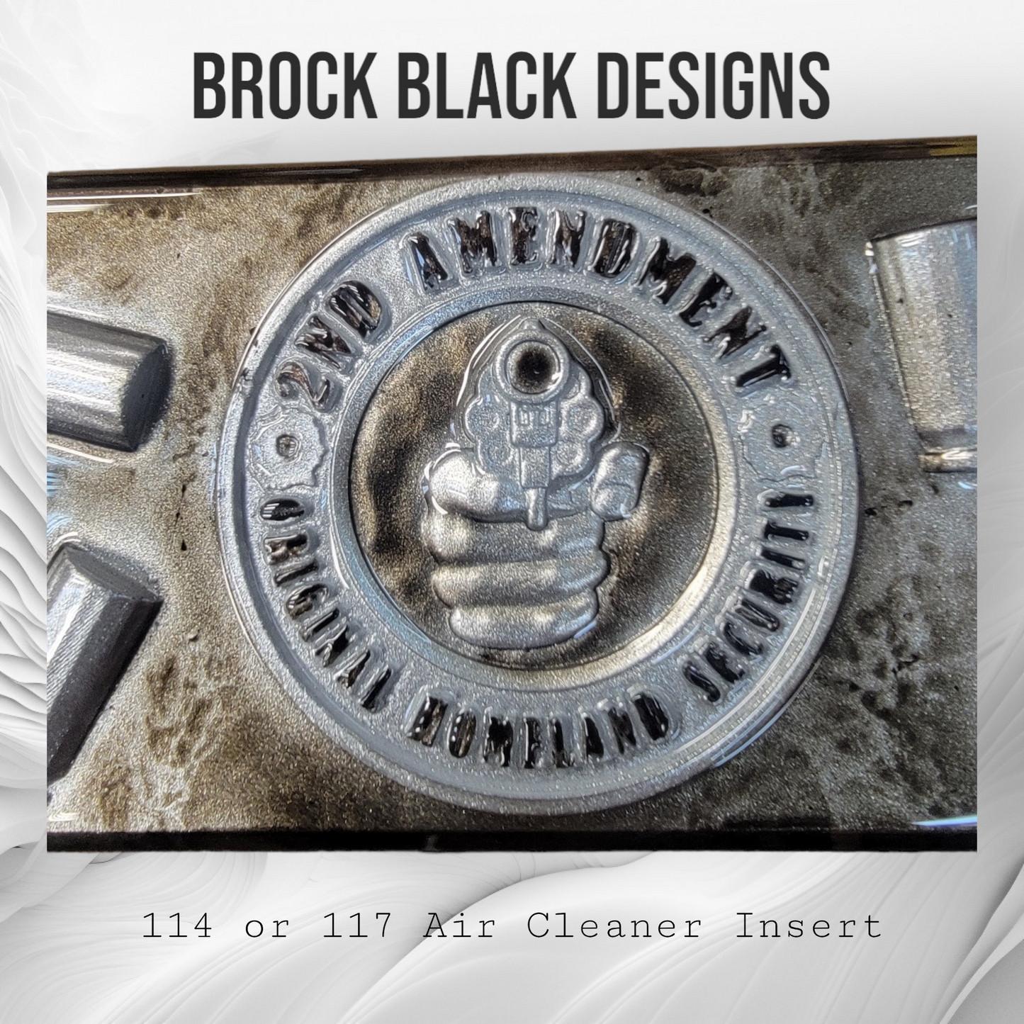 114 & 117 air cleaner insert 3D Second Amendment theme
