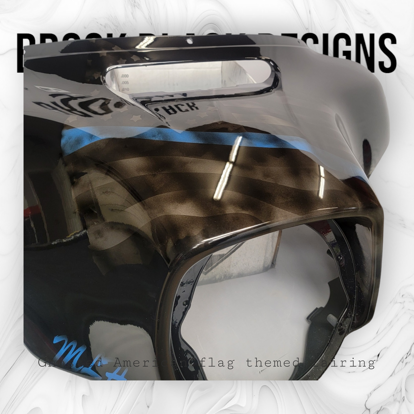 Fairing Ghosted tattered American flag