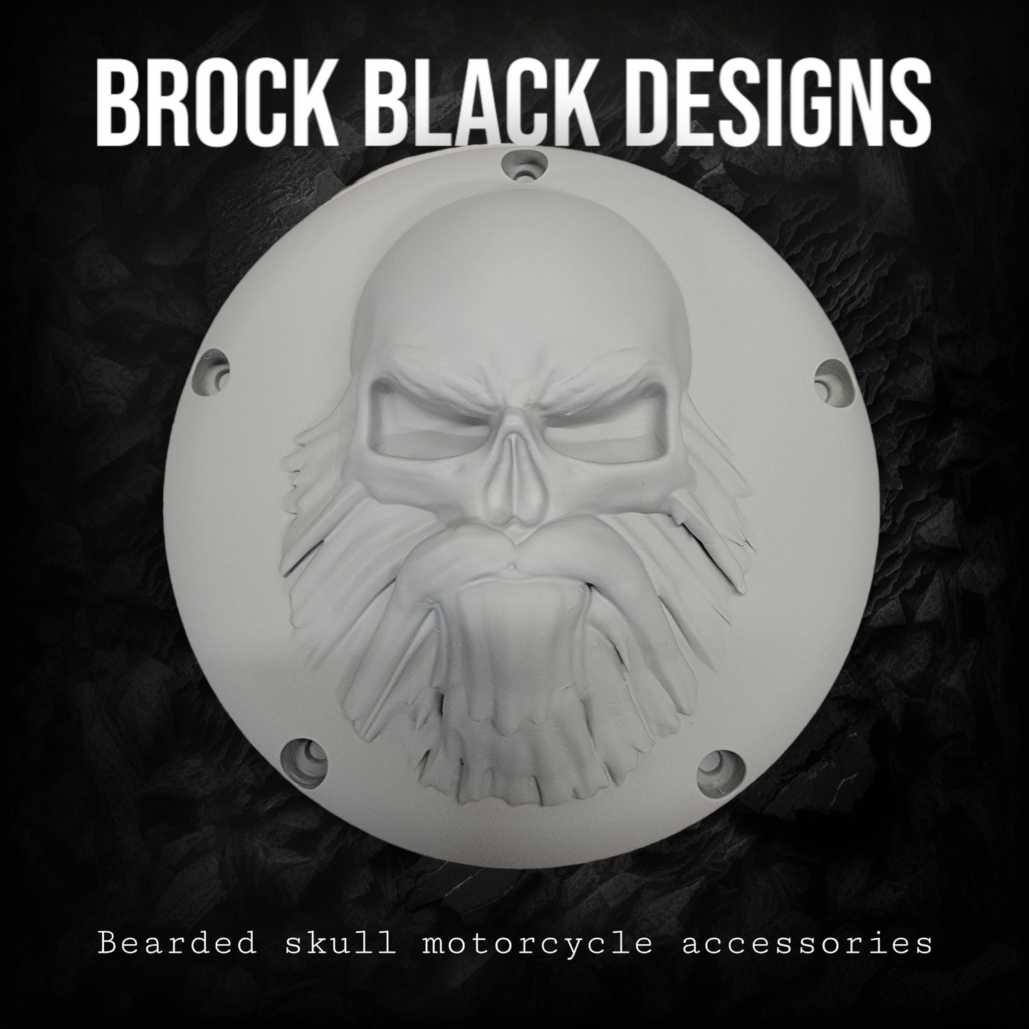 3D bearded skull derby cover and points cover