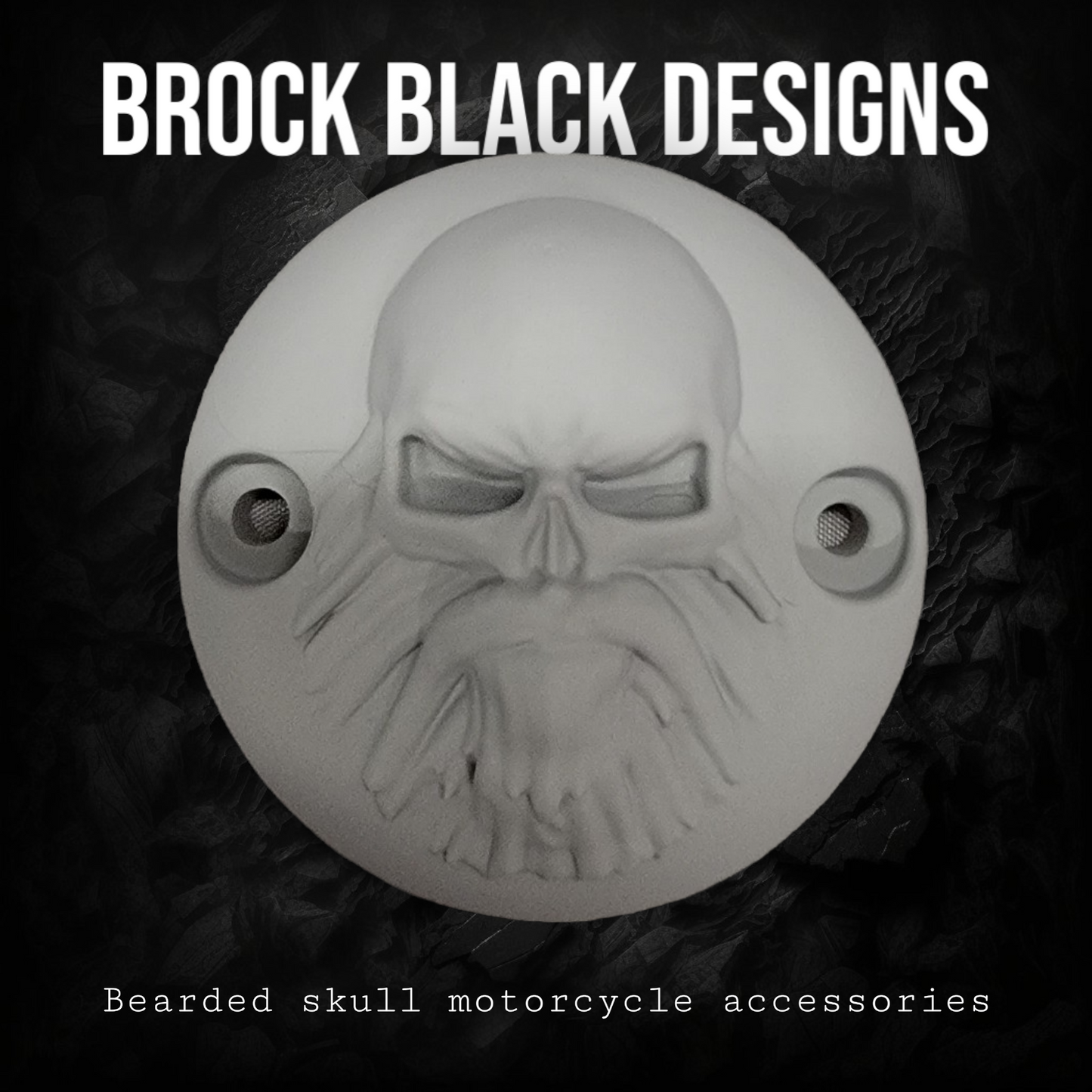 3D bearded skull derby cover and points cover