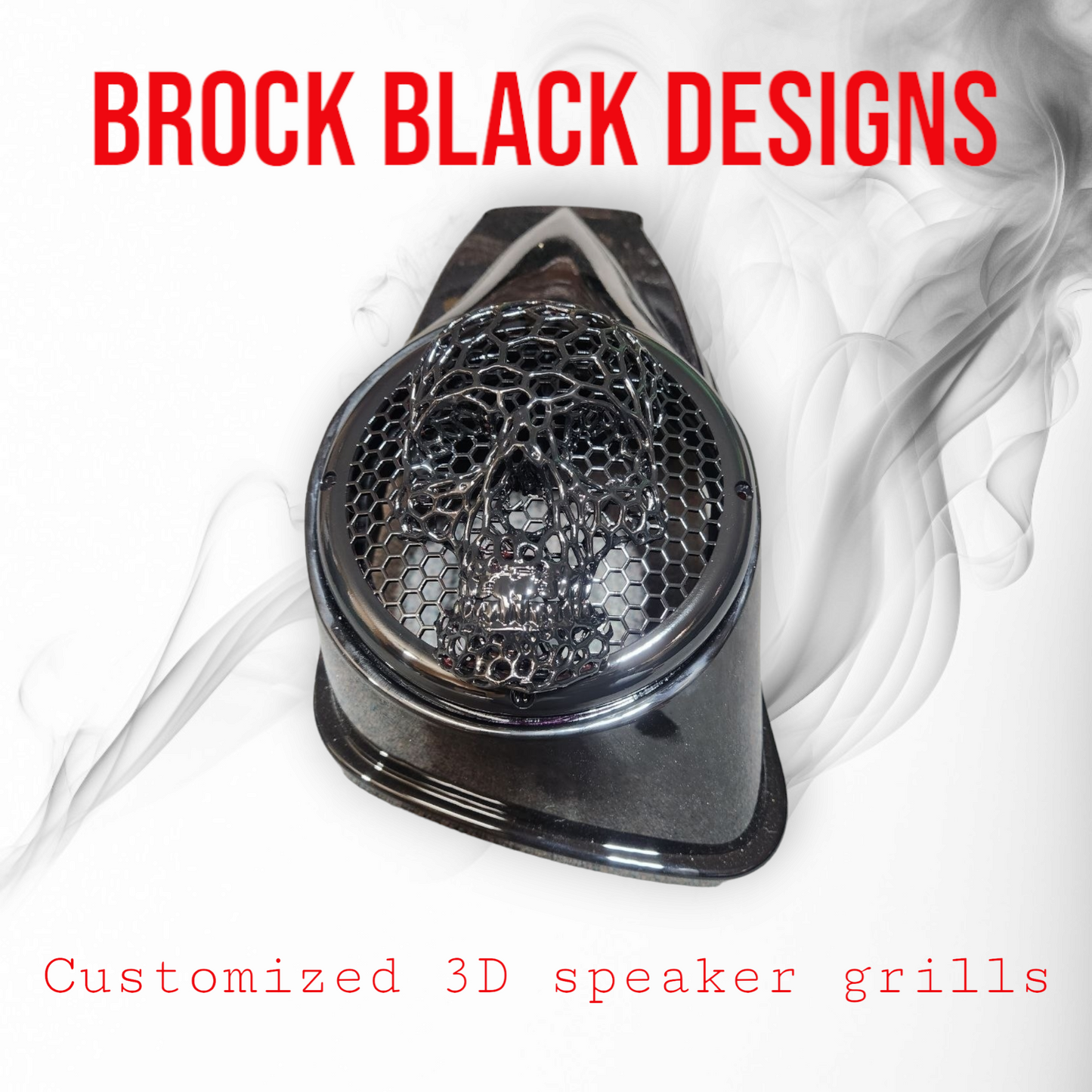 Competition series of webbed skull speakers grill covers