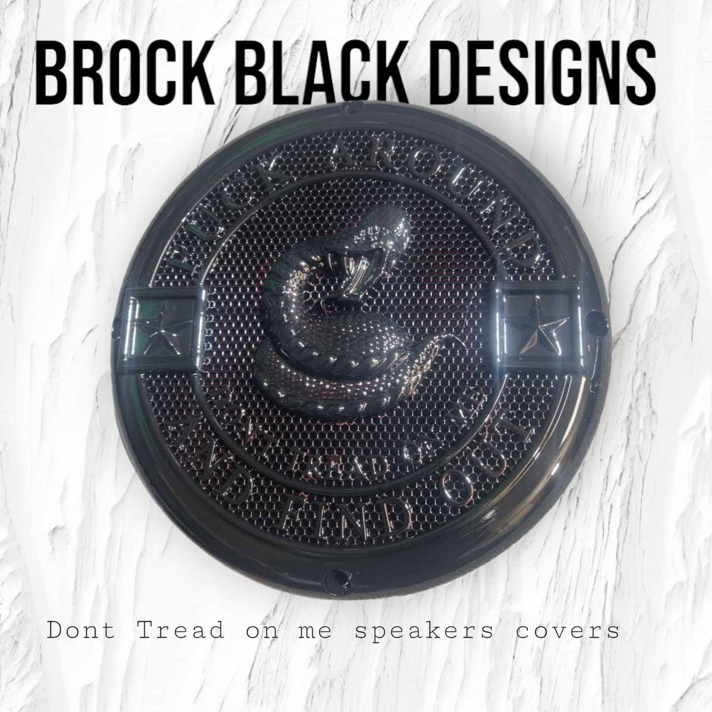 A set of bag 3D Don't Tread on me speakers grill covers