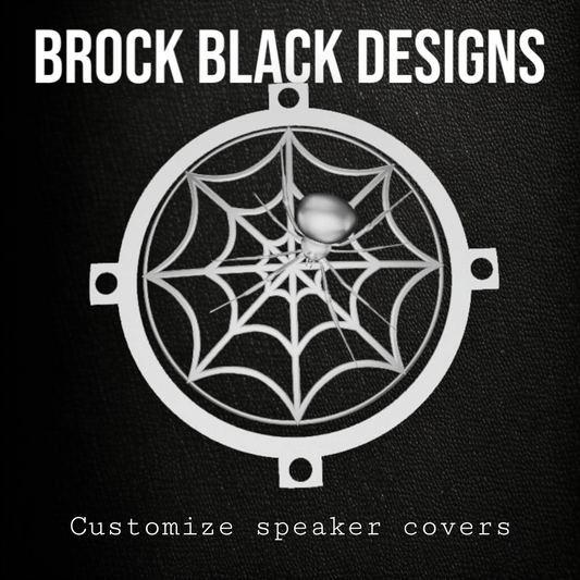 97-25+ Harley inner Touring 3D black widow speakers grill covers set