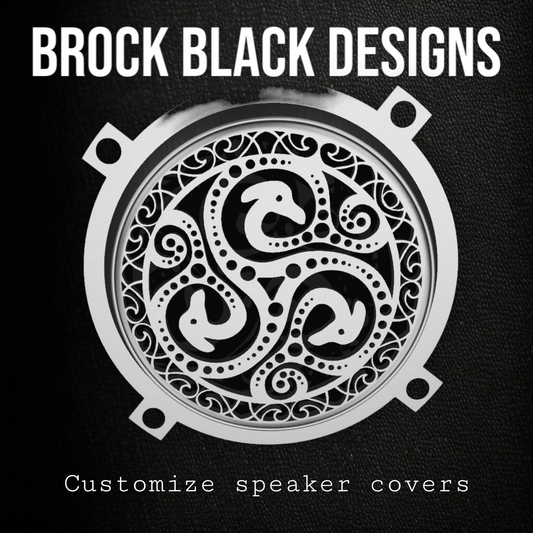97-25+ Harley inner Touring 3D viking theme speakers grill covers set