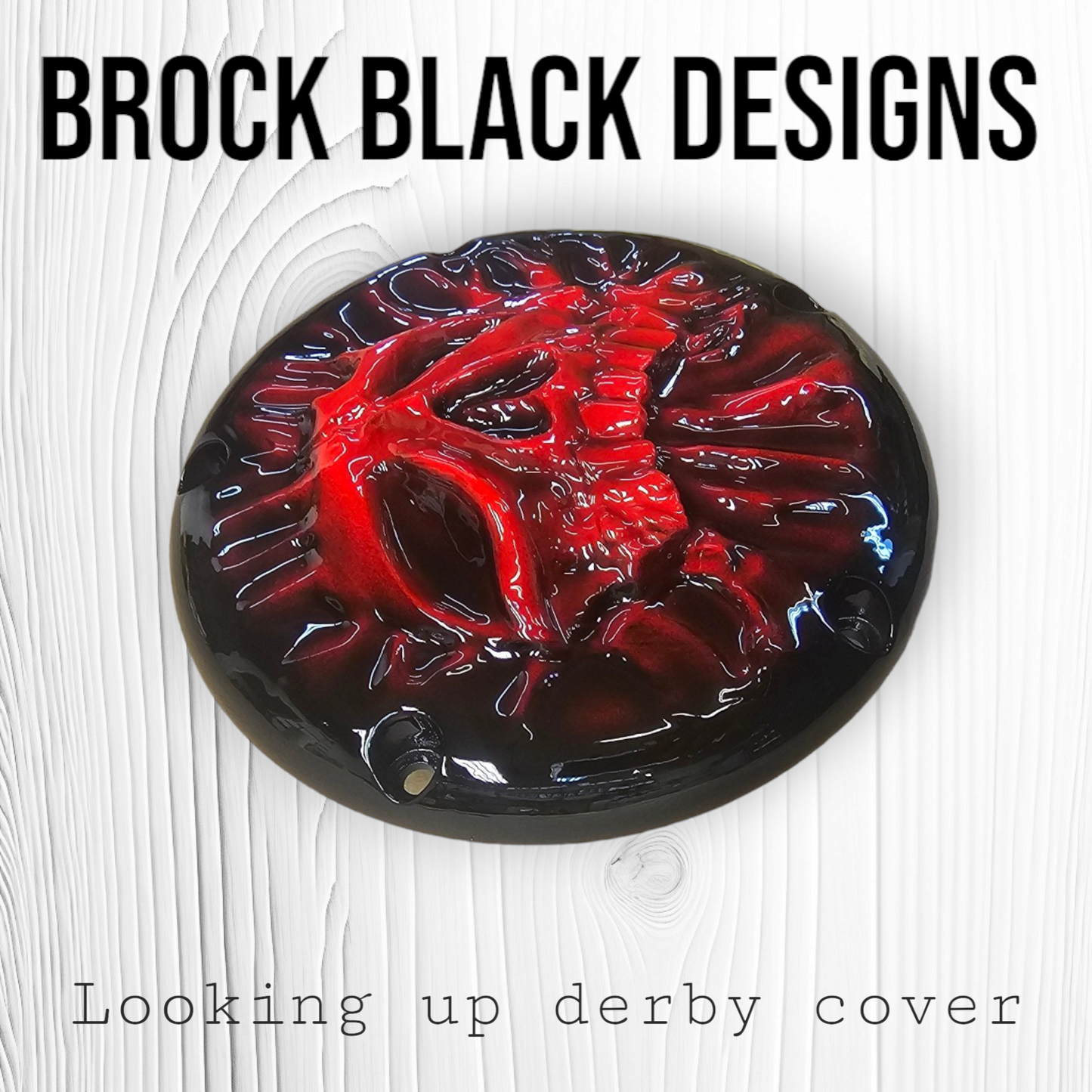 Looking up skull through on Harley Davidson derby cover