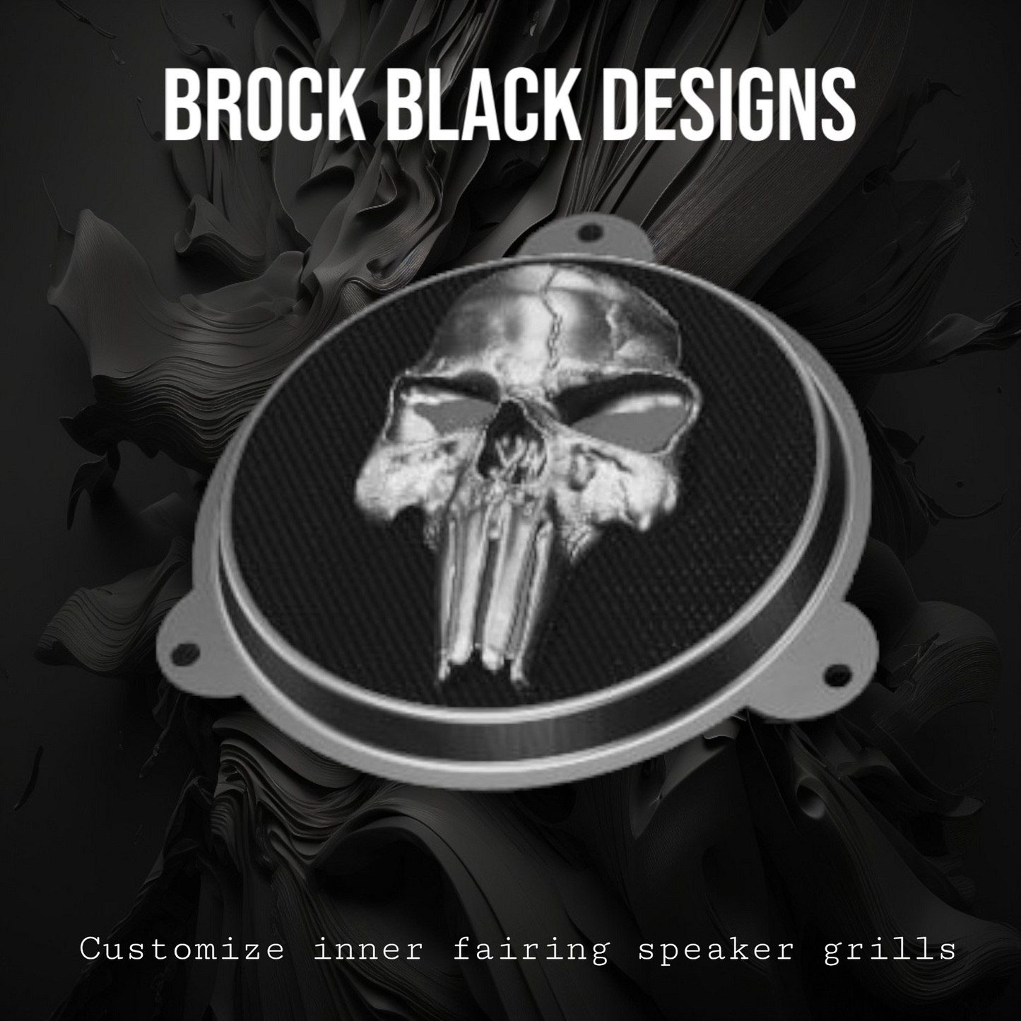 97-25+ Harley inner Touring 3D Punisher skull speakers grill covers set