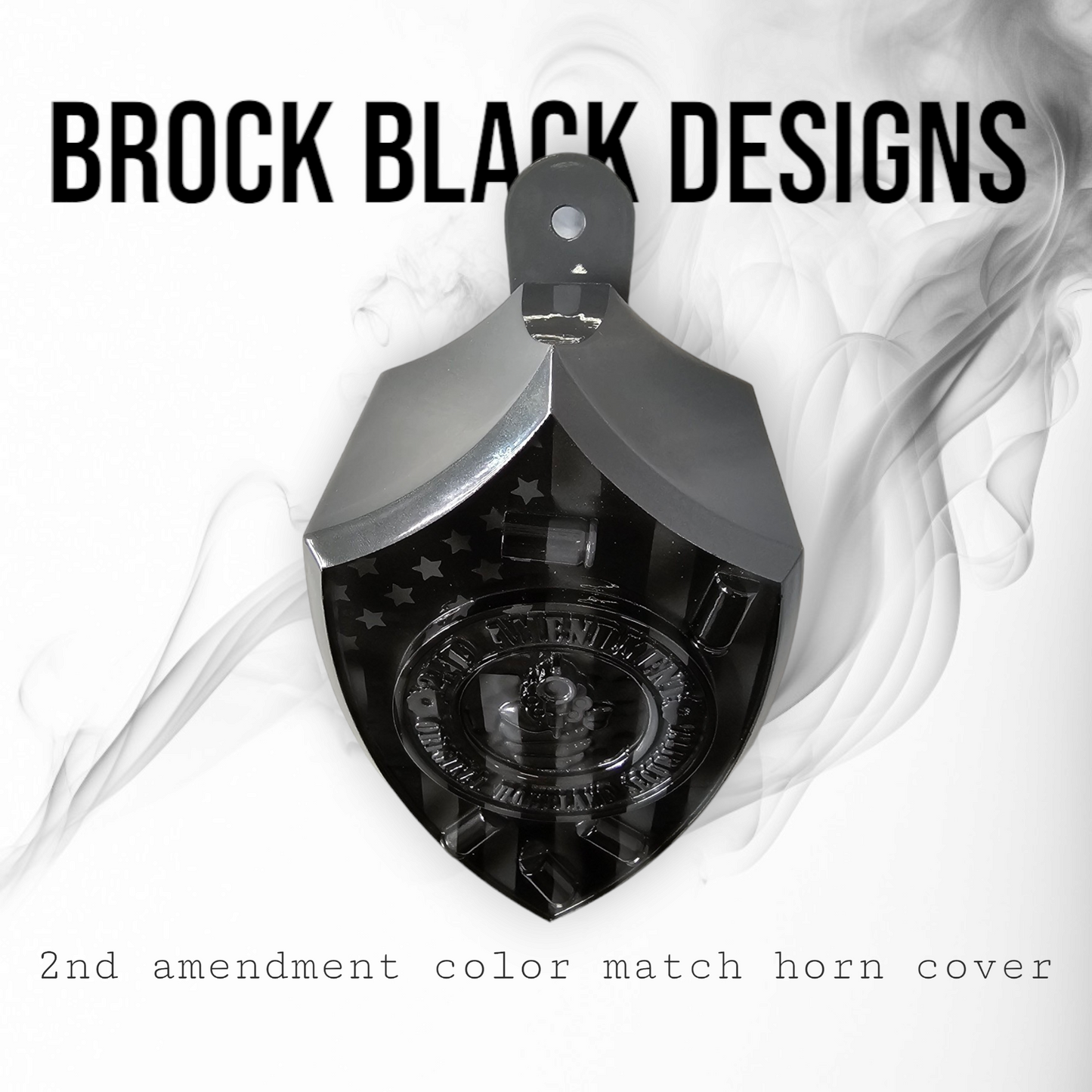 Custom horn cover with 2nd amendment theme