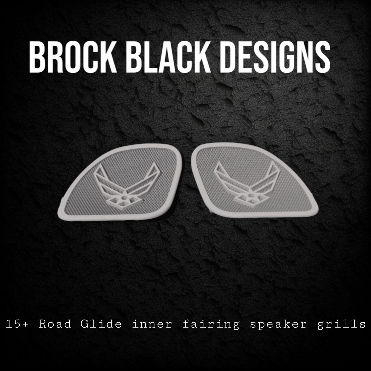 98-2024 Road Glide 3D Air Force speakers grill covers set
