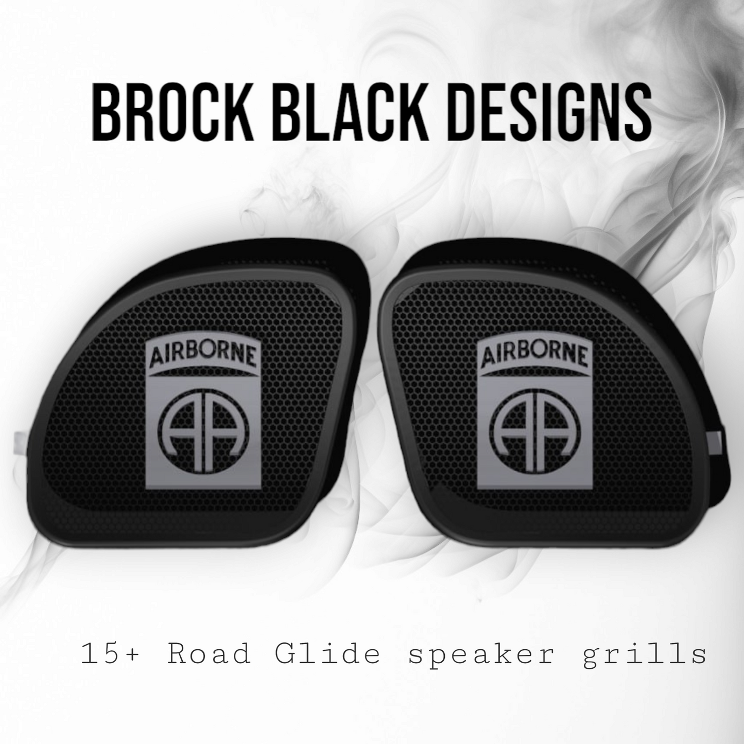 98-2024 Road Glide 3D Airborne logo speakers grill covers set