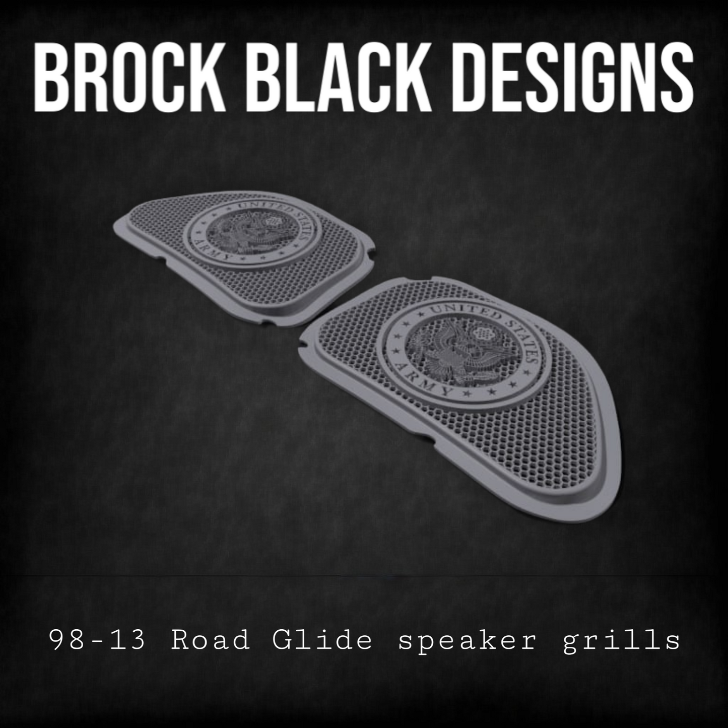 98-2024 Road Glide 3D Army seal speakers grill covers set